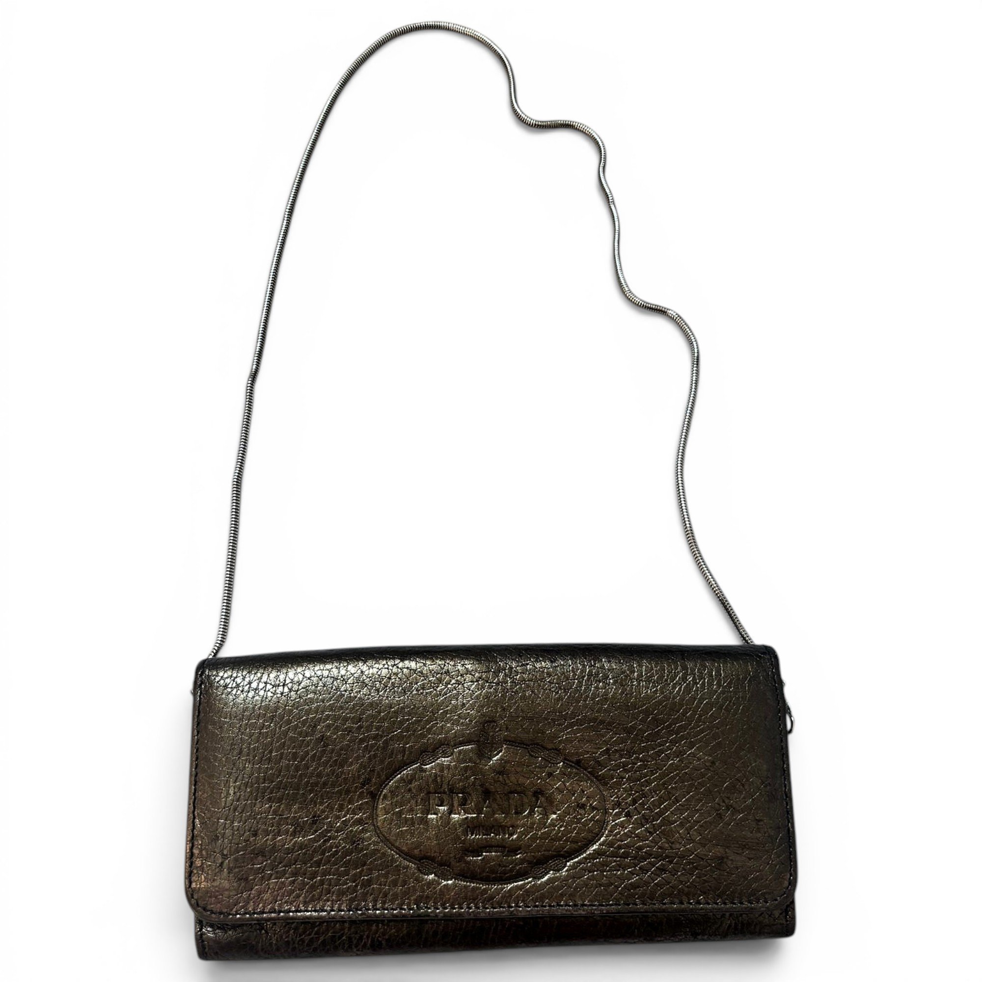 Leather clutch bag