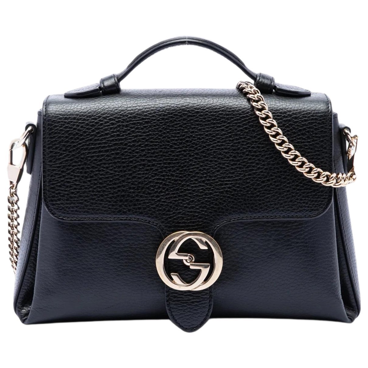 Interlocking leather satchel