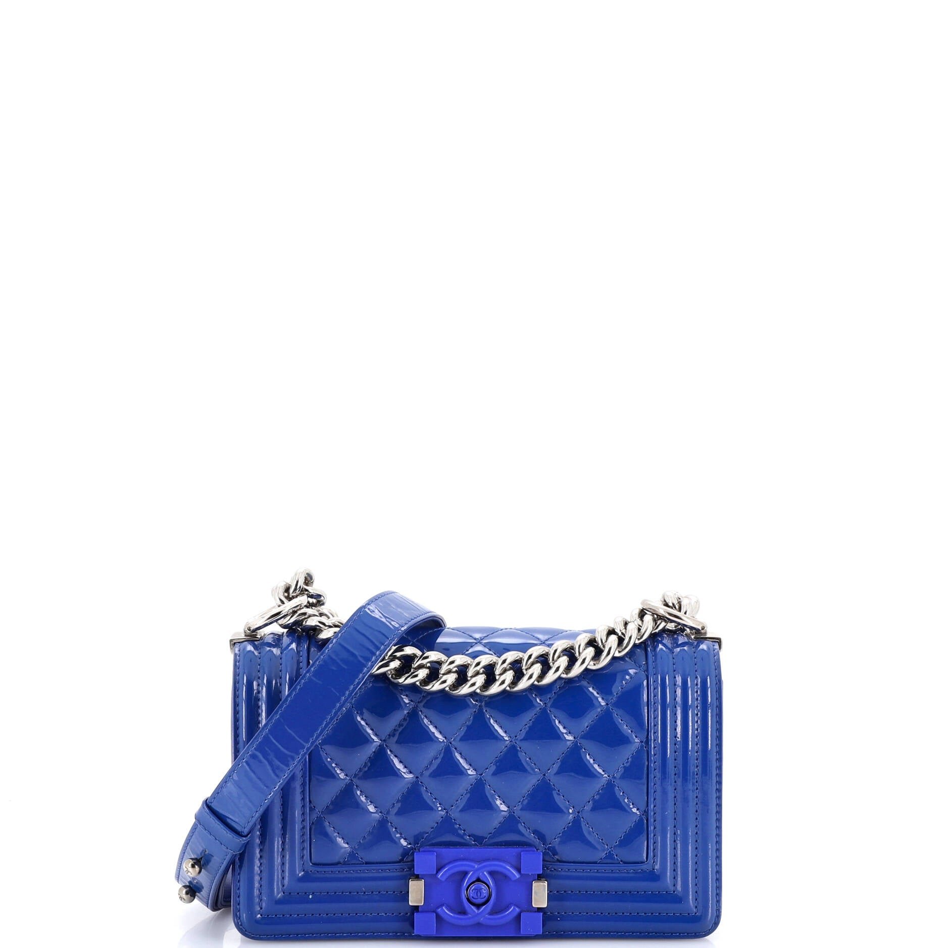 Boy Flap Bag Quilted Plexiglass Patent Small