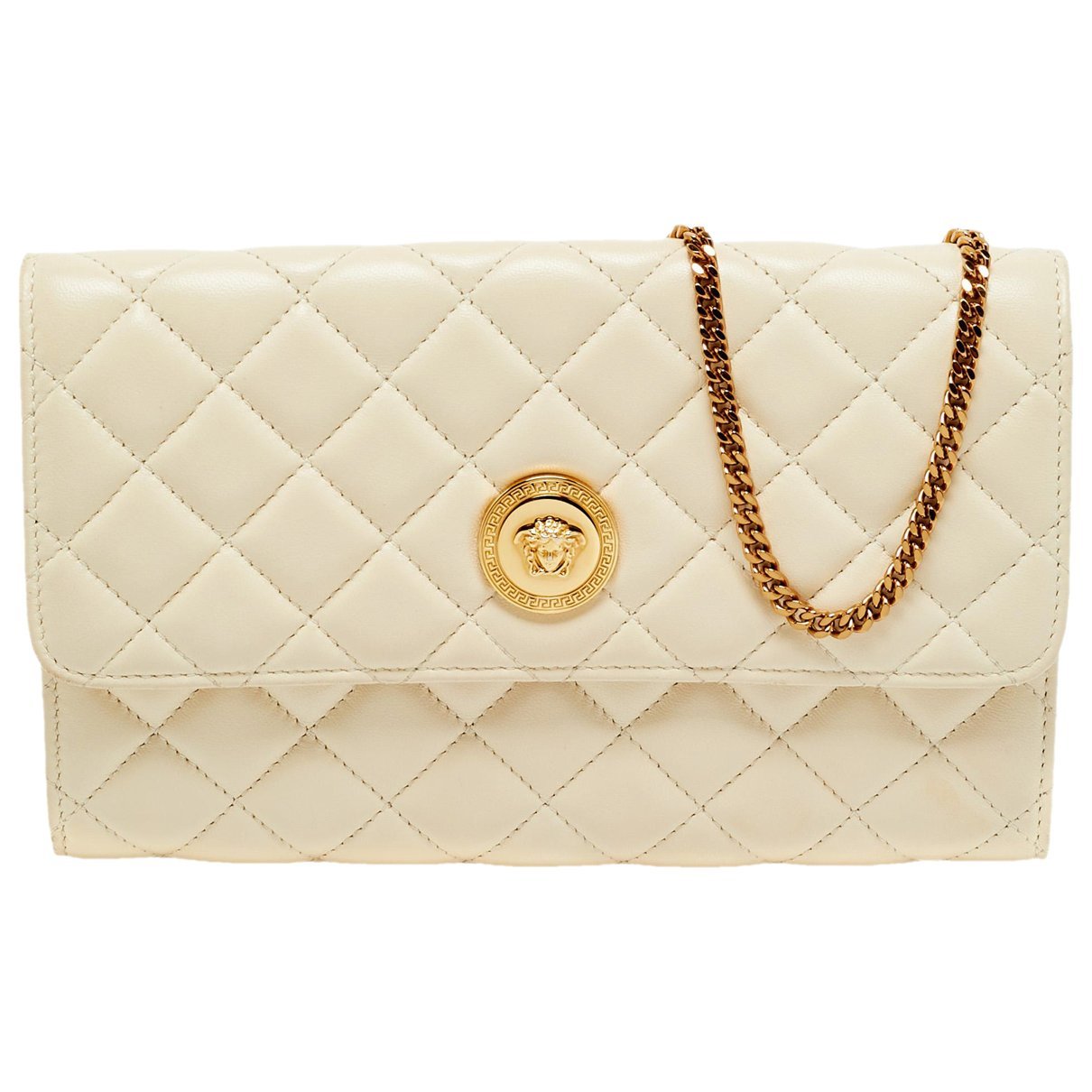 La Medusa leather clutch bag