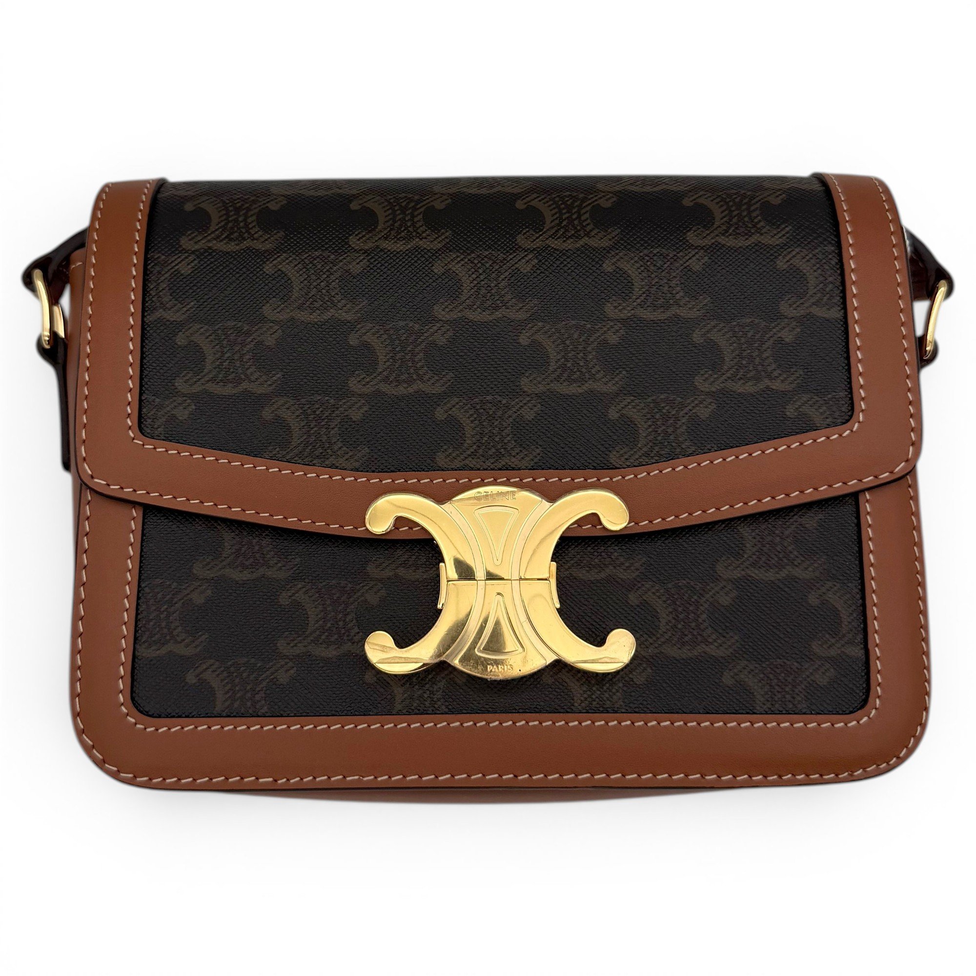 Triomphe pony-style calfskin handbag