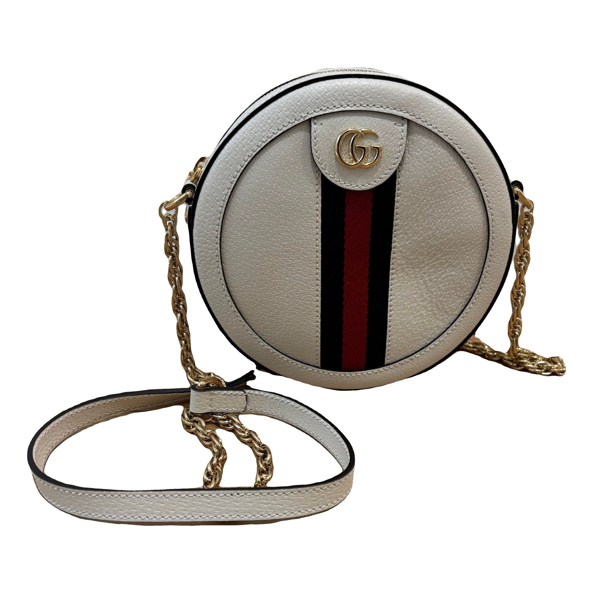 Ophidia Round leather crossbody bag