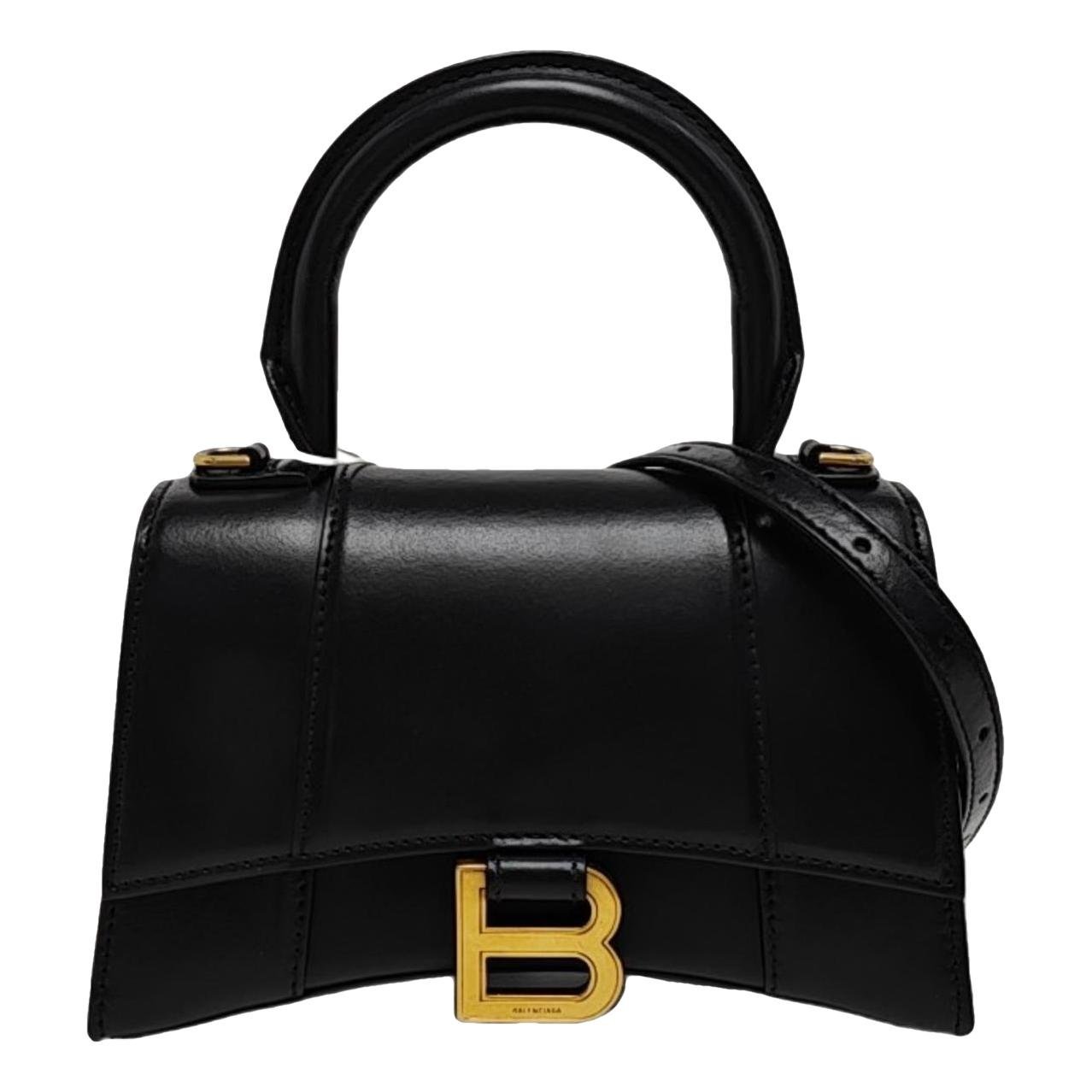Hourglass leather handbag