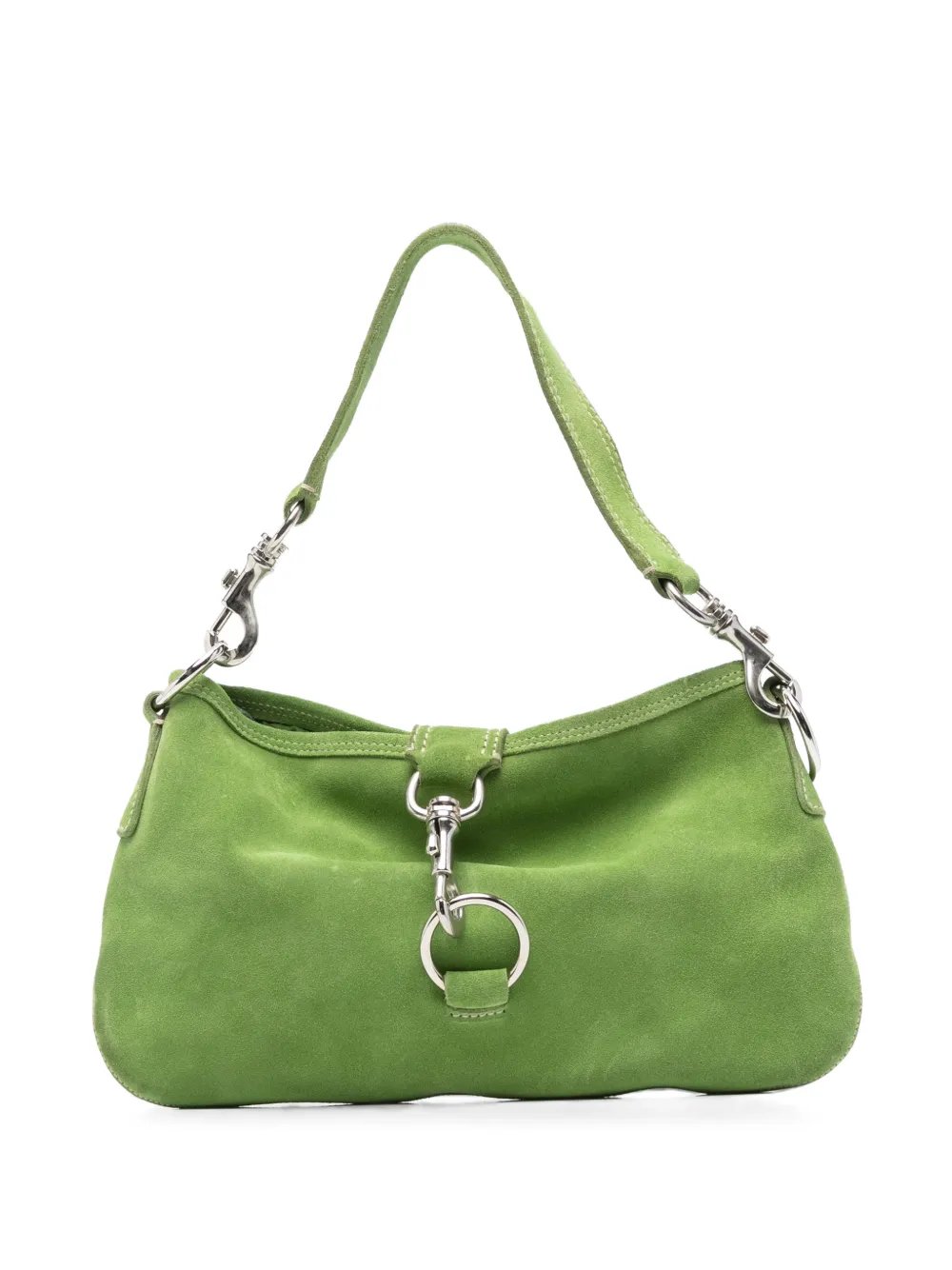 Miu Miu 2000s lobster-clasp suede shoulder bag