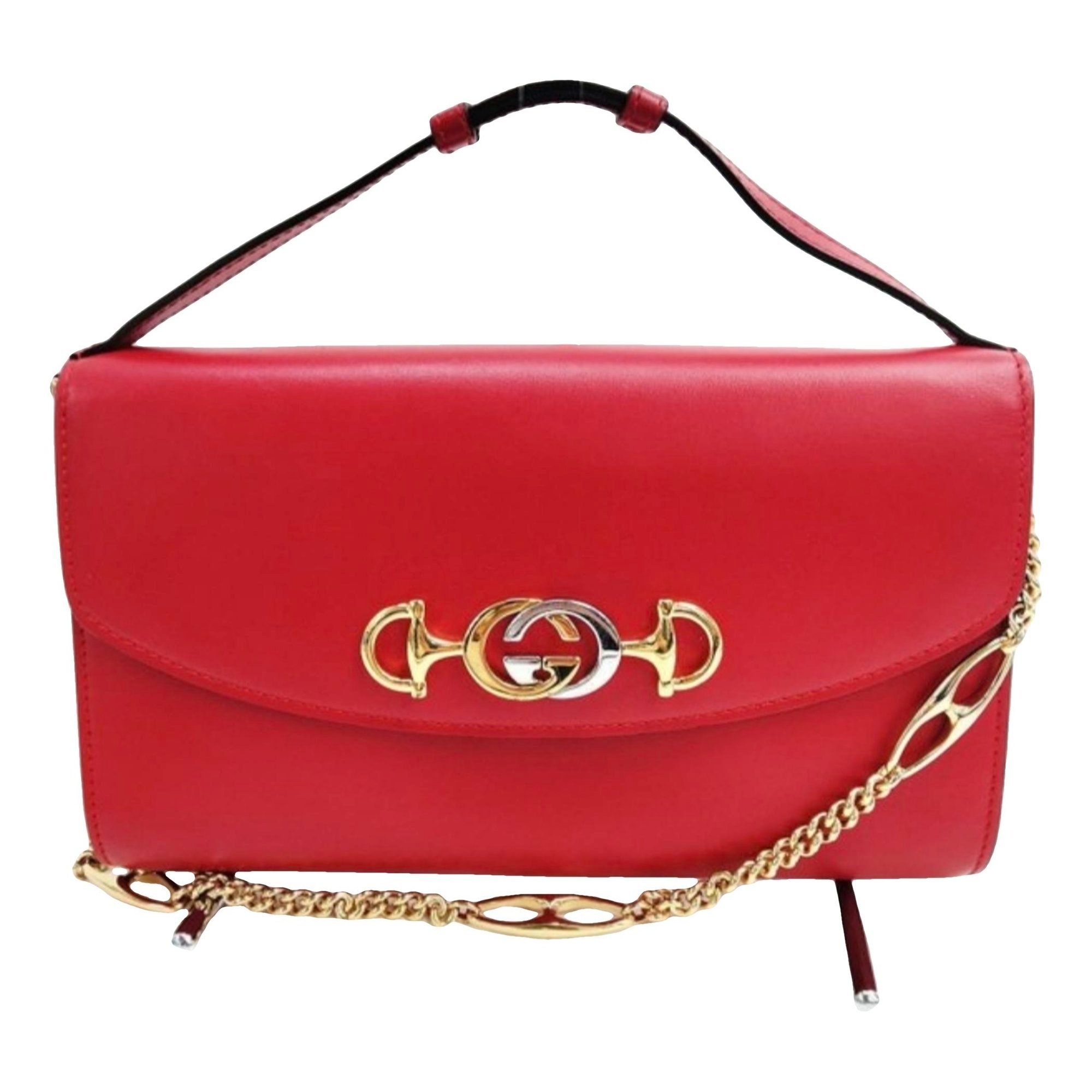 Interlocking leather clutch bag