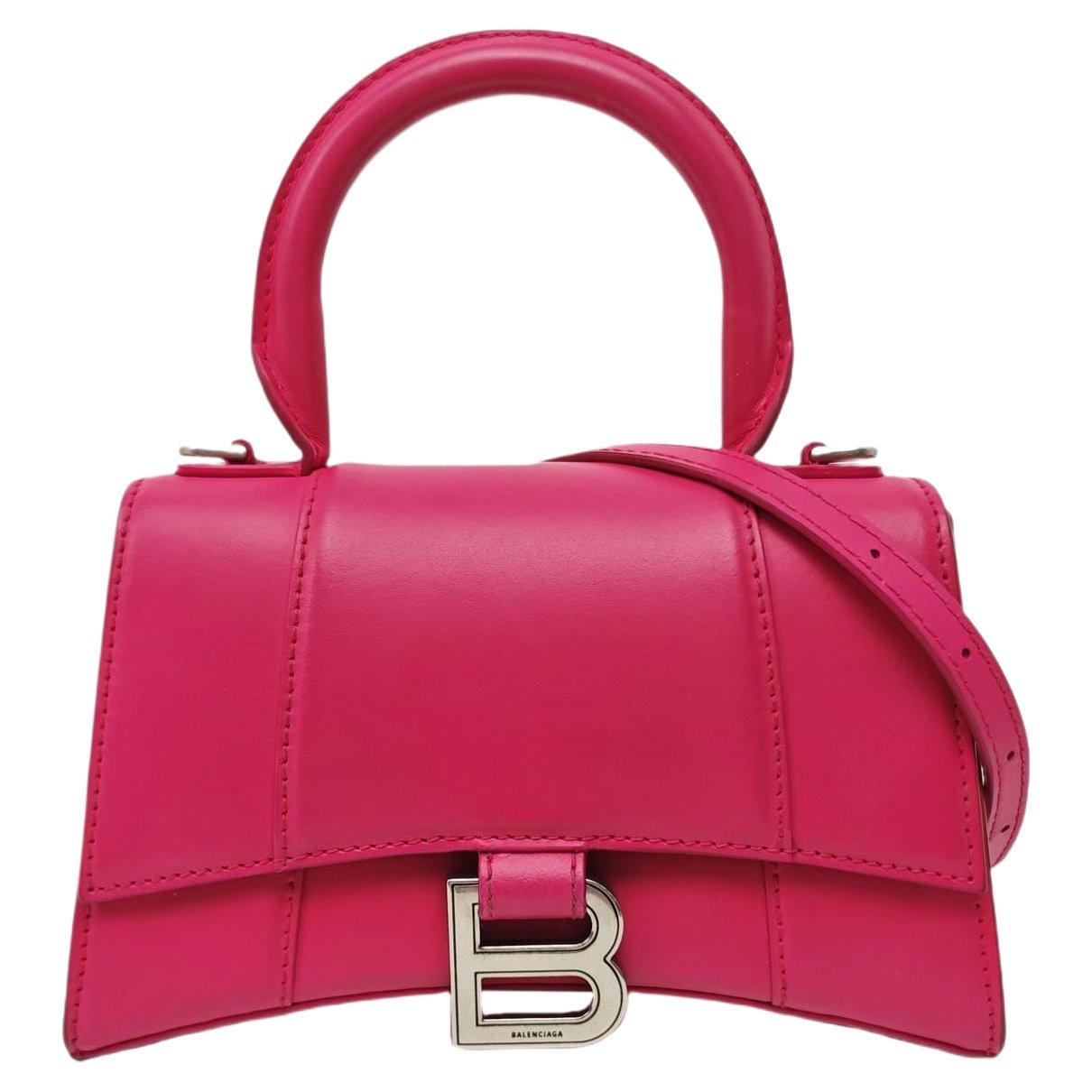 Hourglass leather handbag