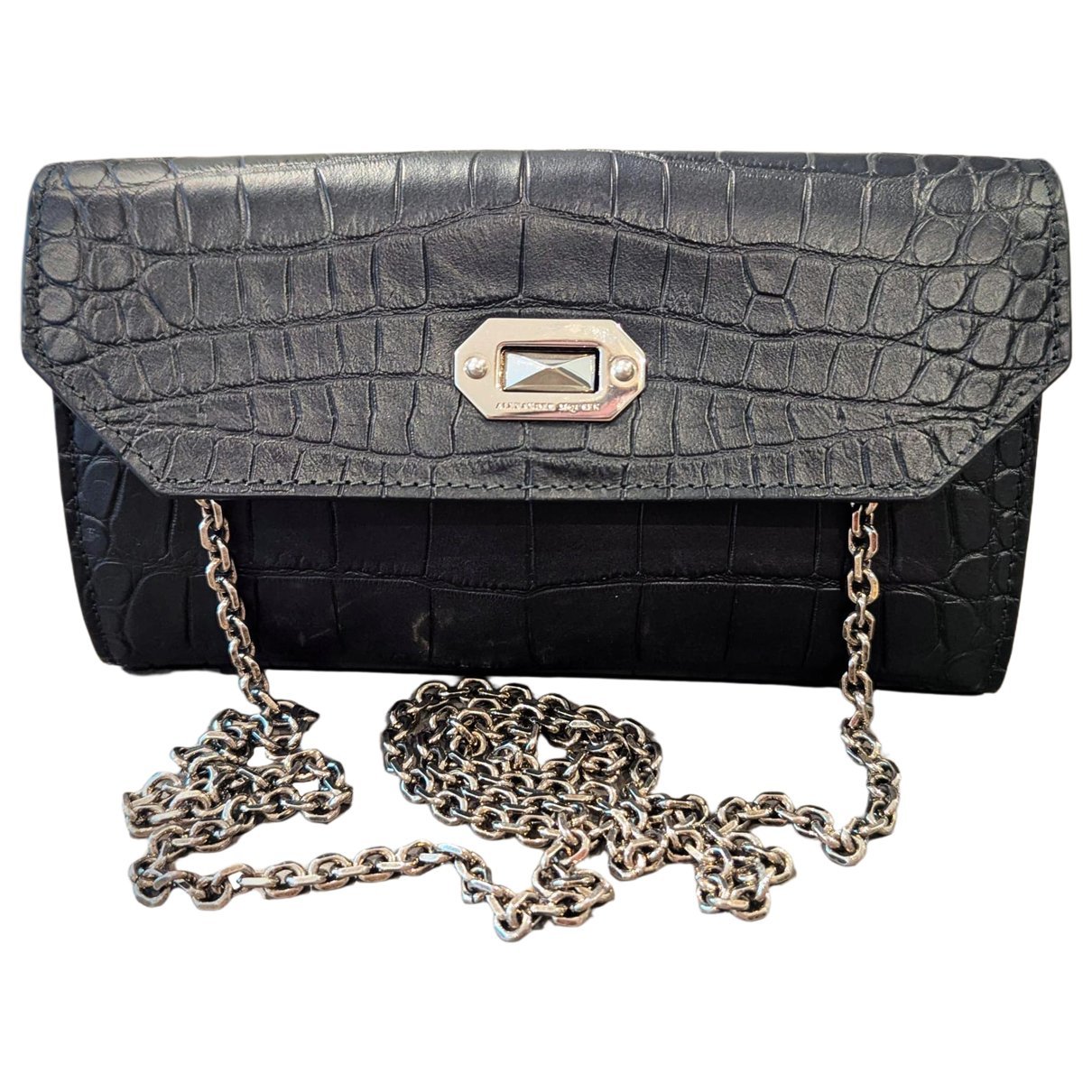 Leather clutch bag