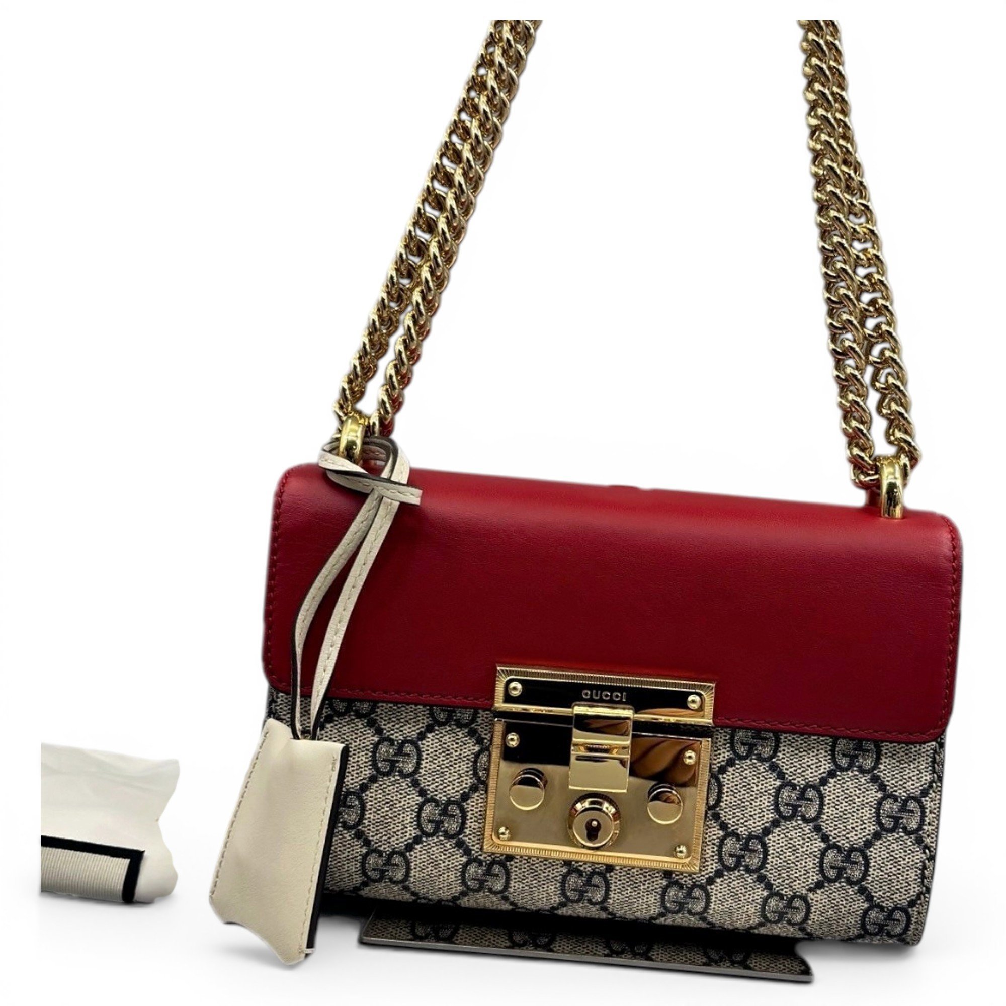 Padlock leather handbag