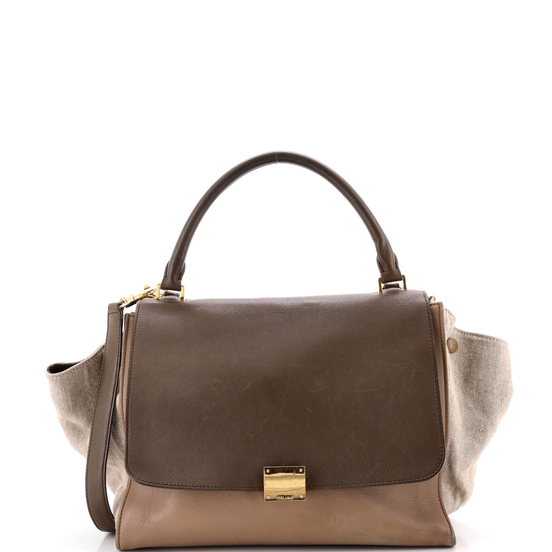 Trapeze Bag Leather with Canvas Medium