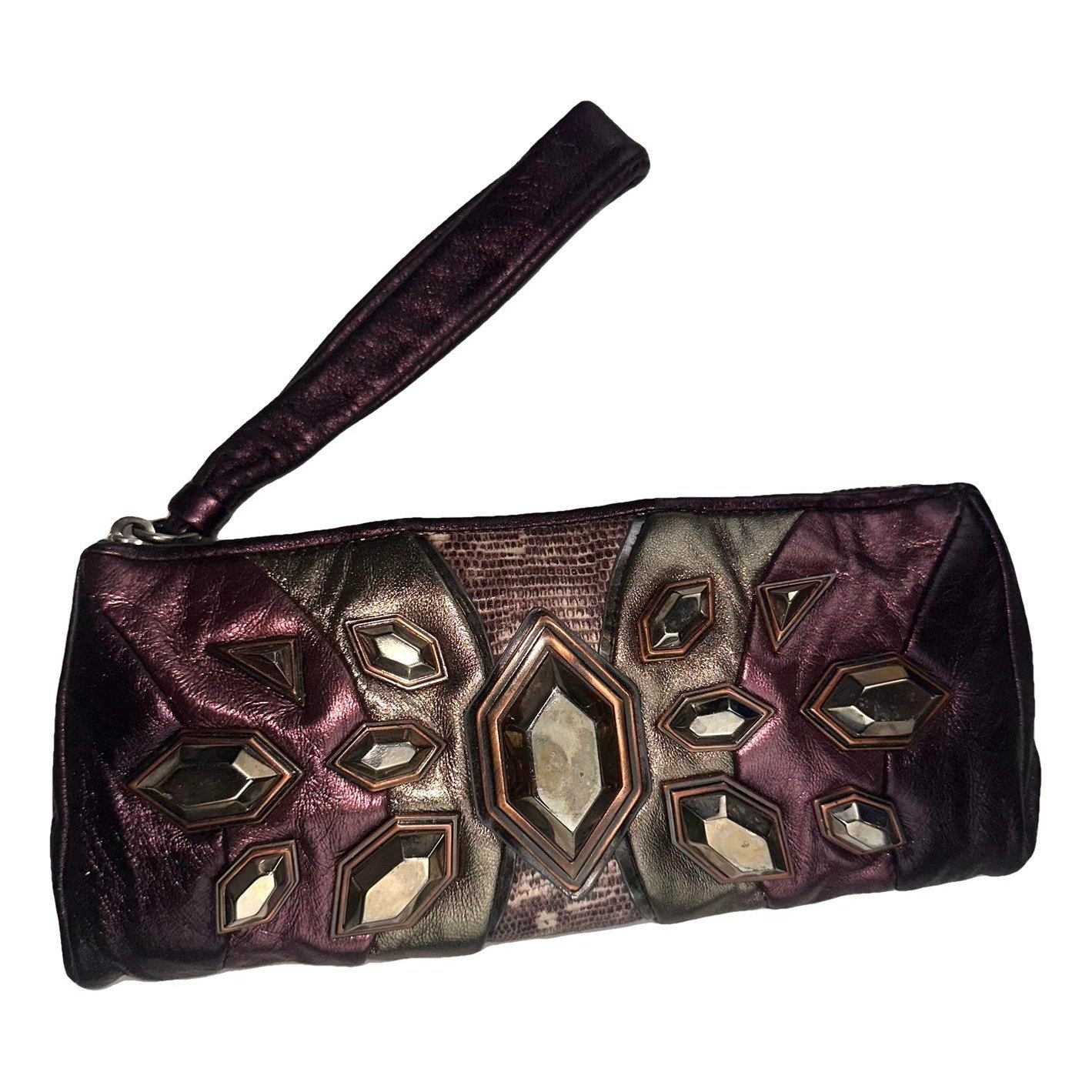 Leather clutch bag