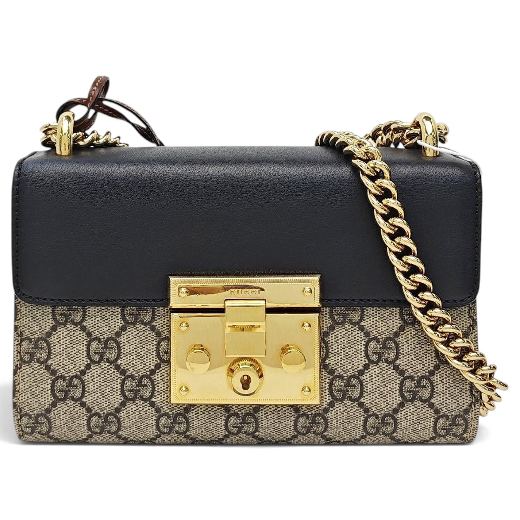 Padlock leather handbag