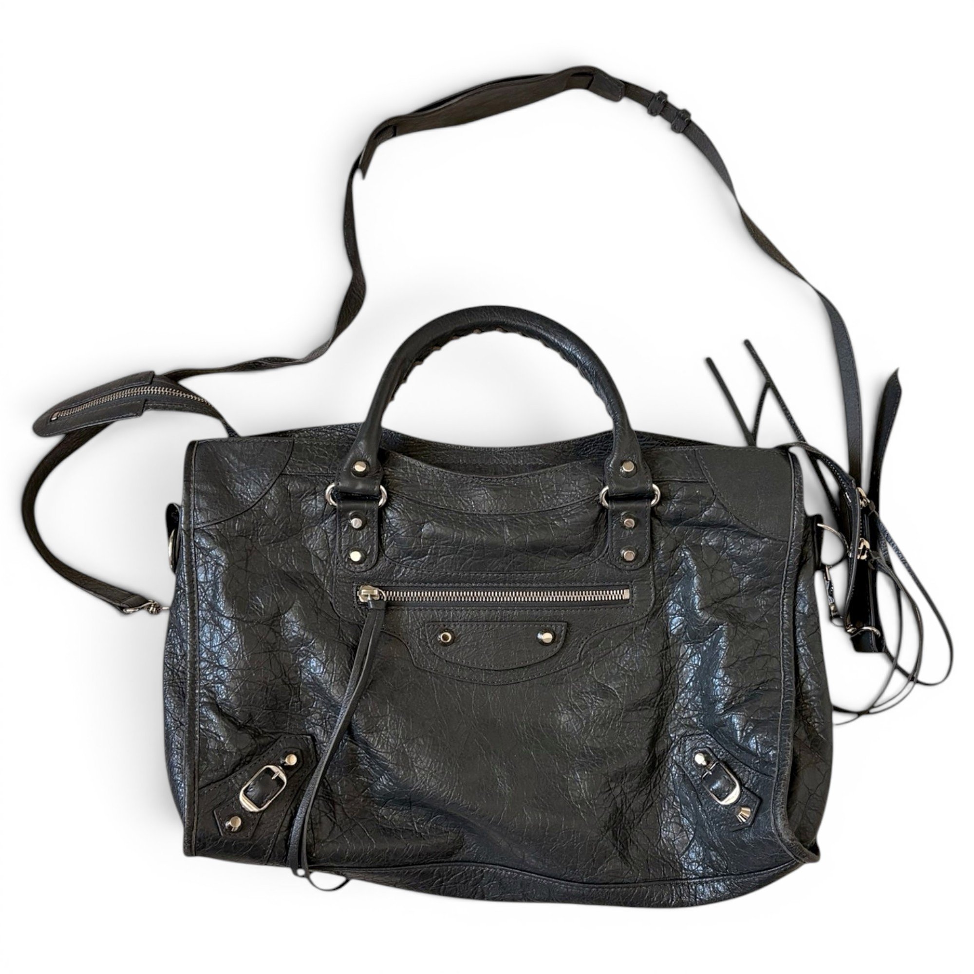 City leather handbag