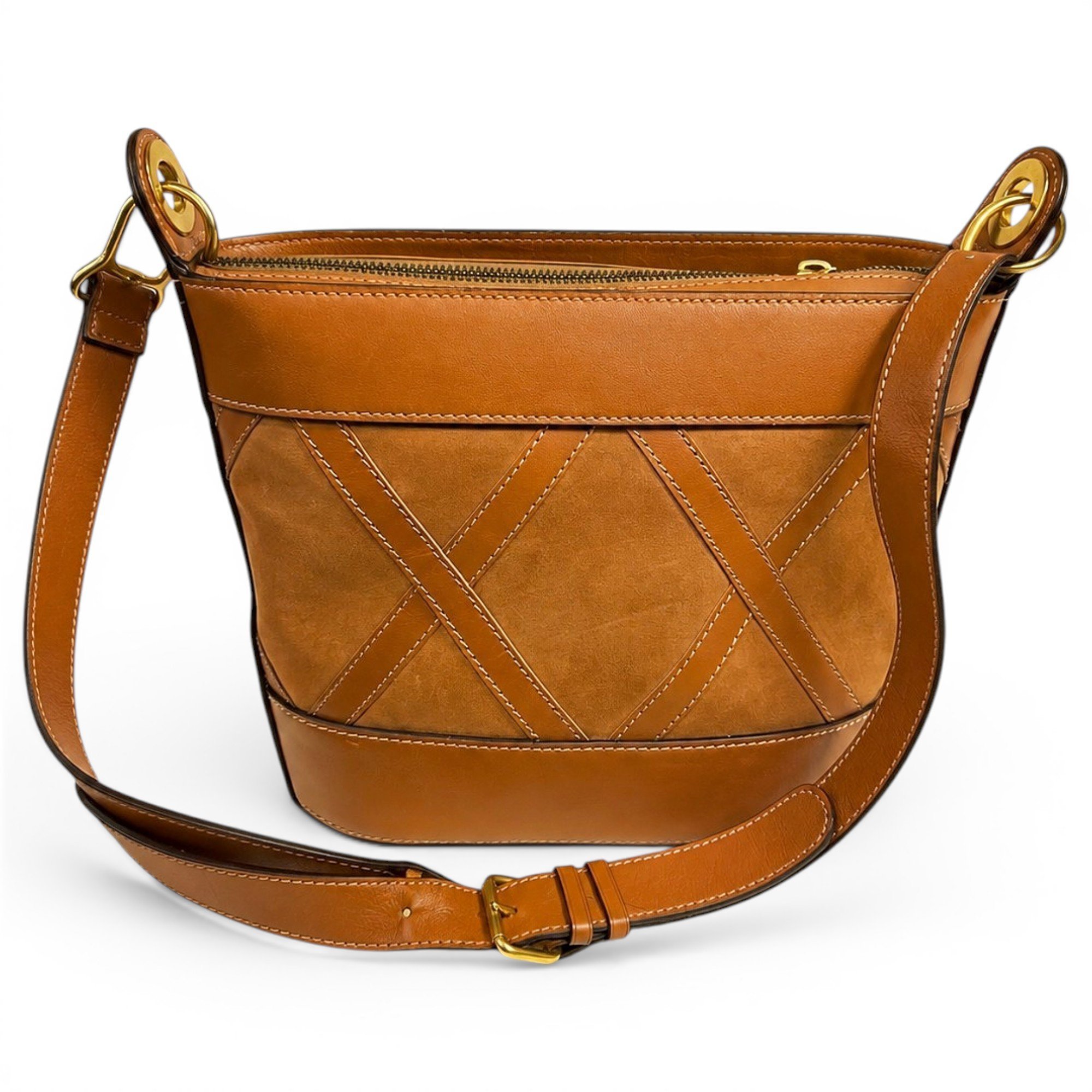 Celine Clasp Bucket leather crossbody bag