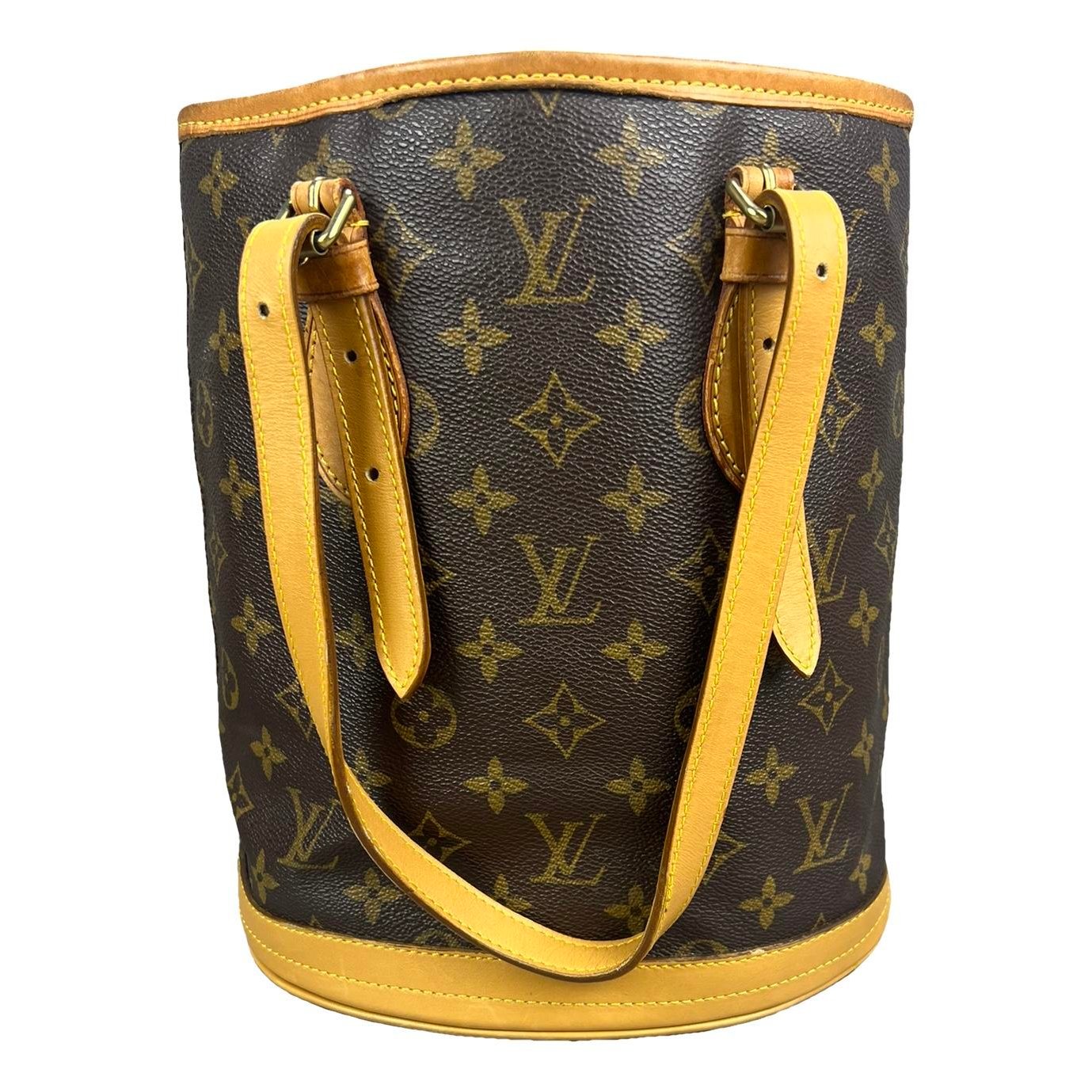 Bucket leather handbag