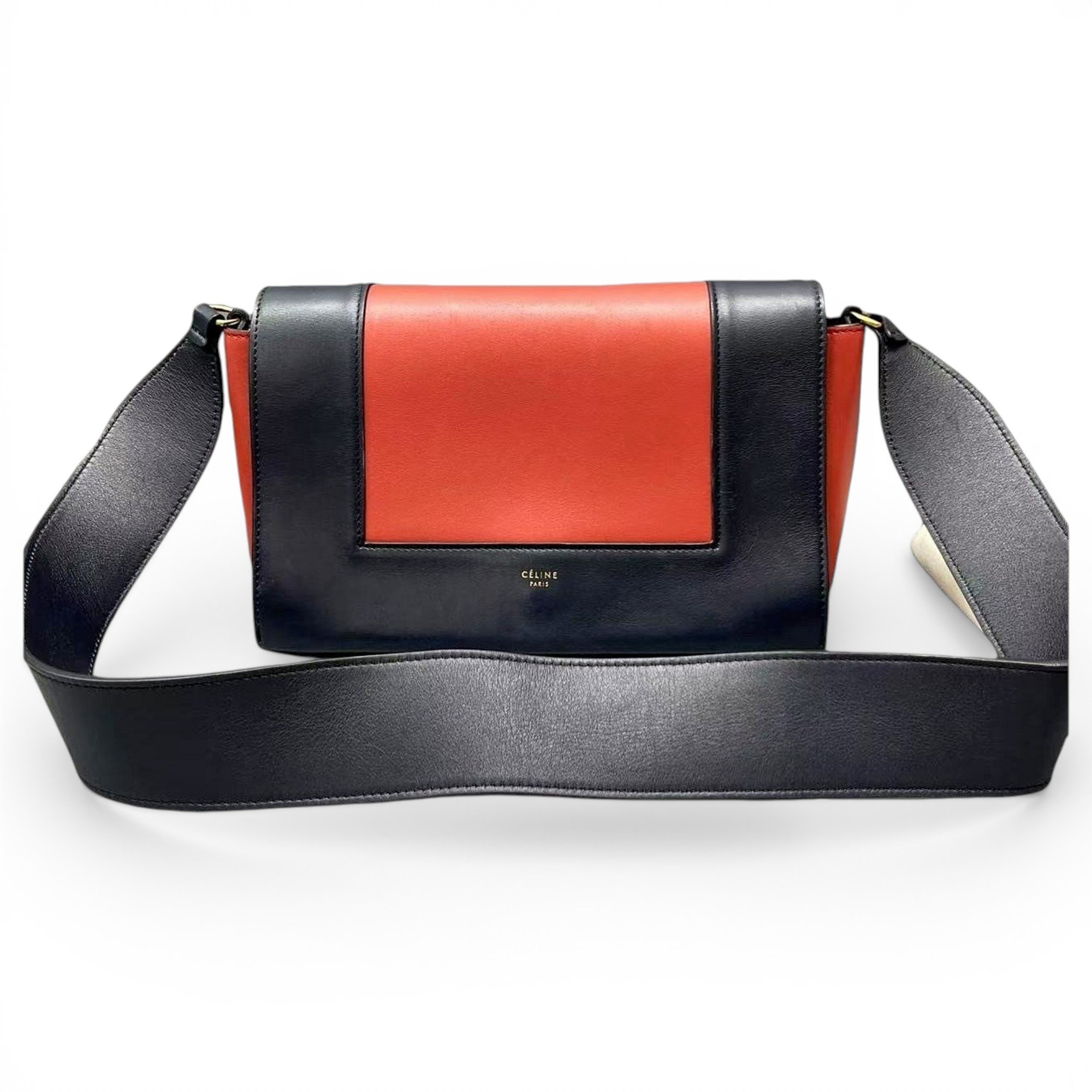 Frame leather handbag