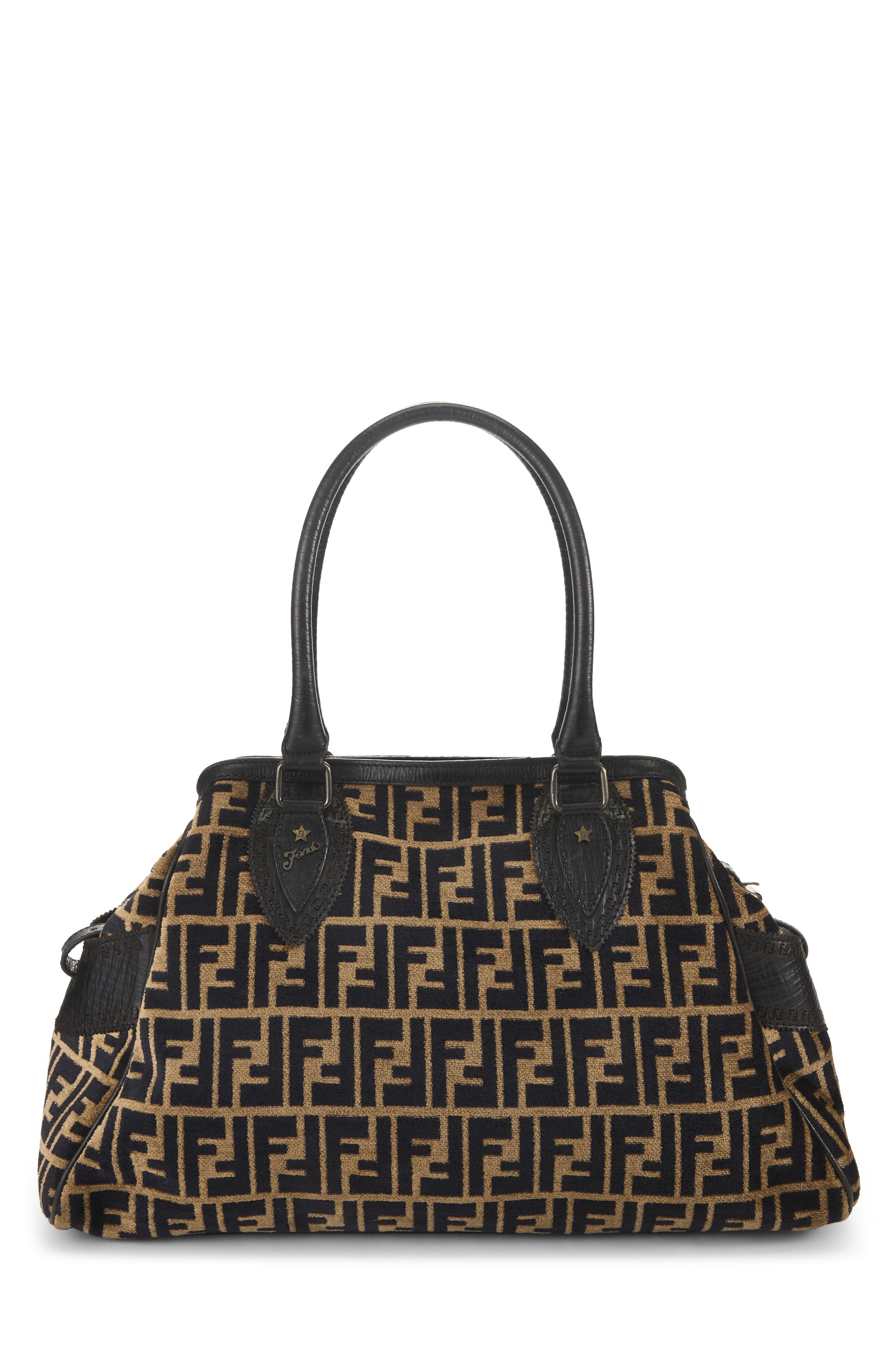 Fendi Brown Zucca Velvet Bag Du Jour Medium