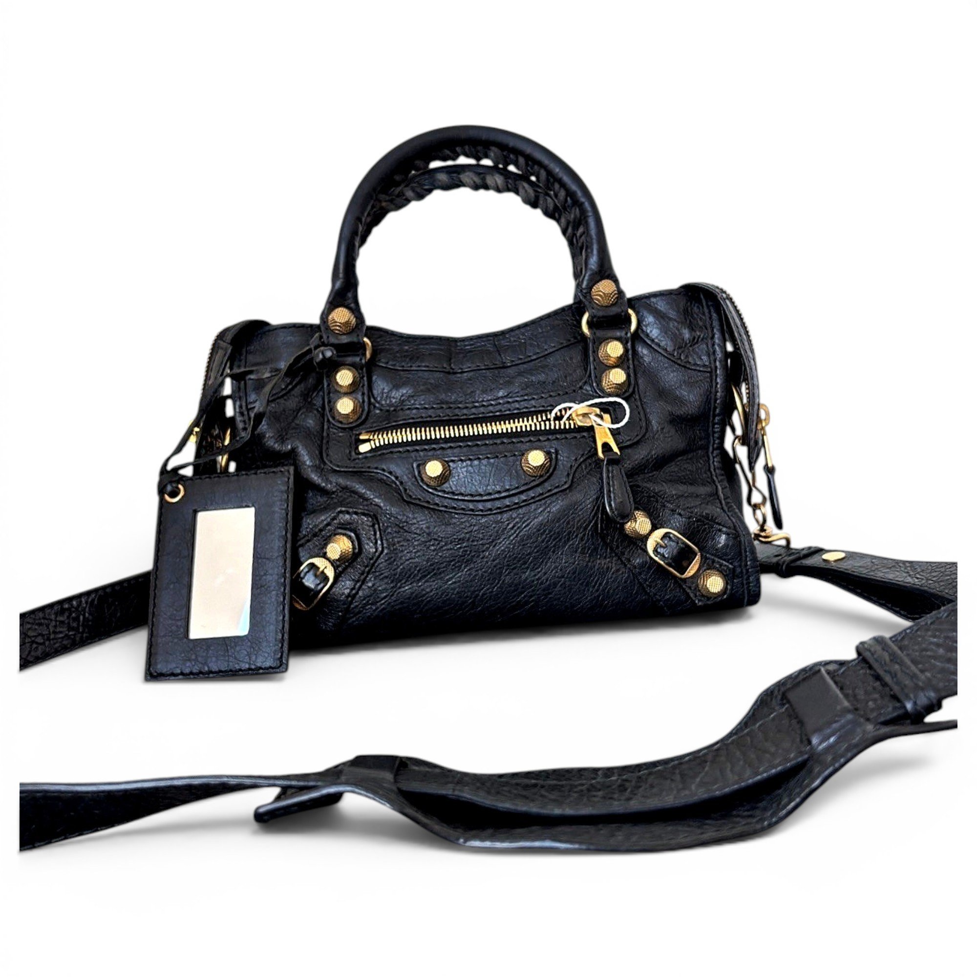 City leather handbag