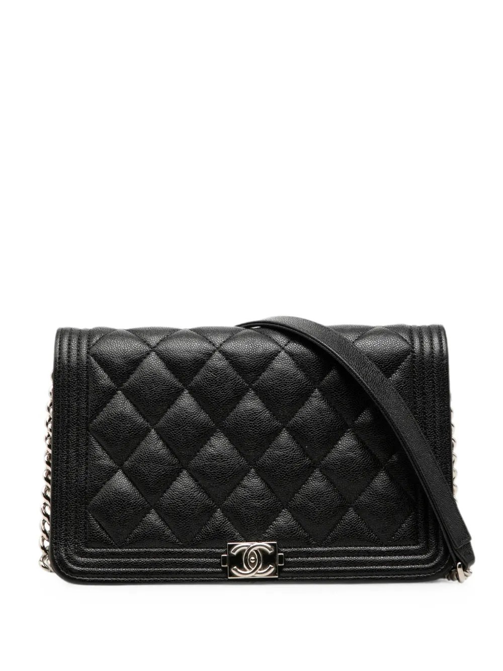 2019 Mini Quilted Caviar Boy Wallet on Chain crossbody bag