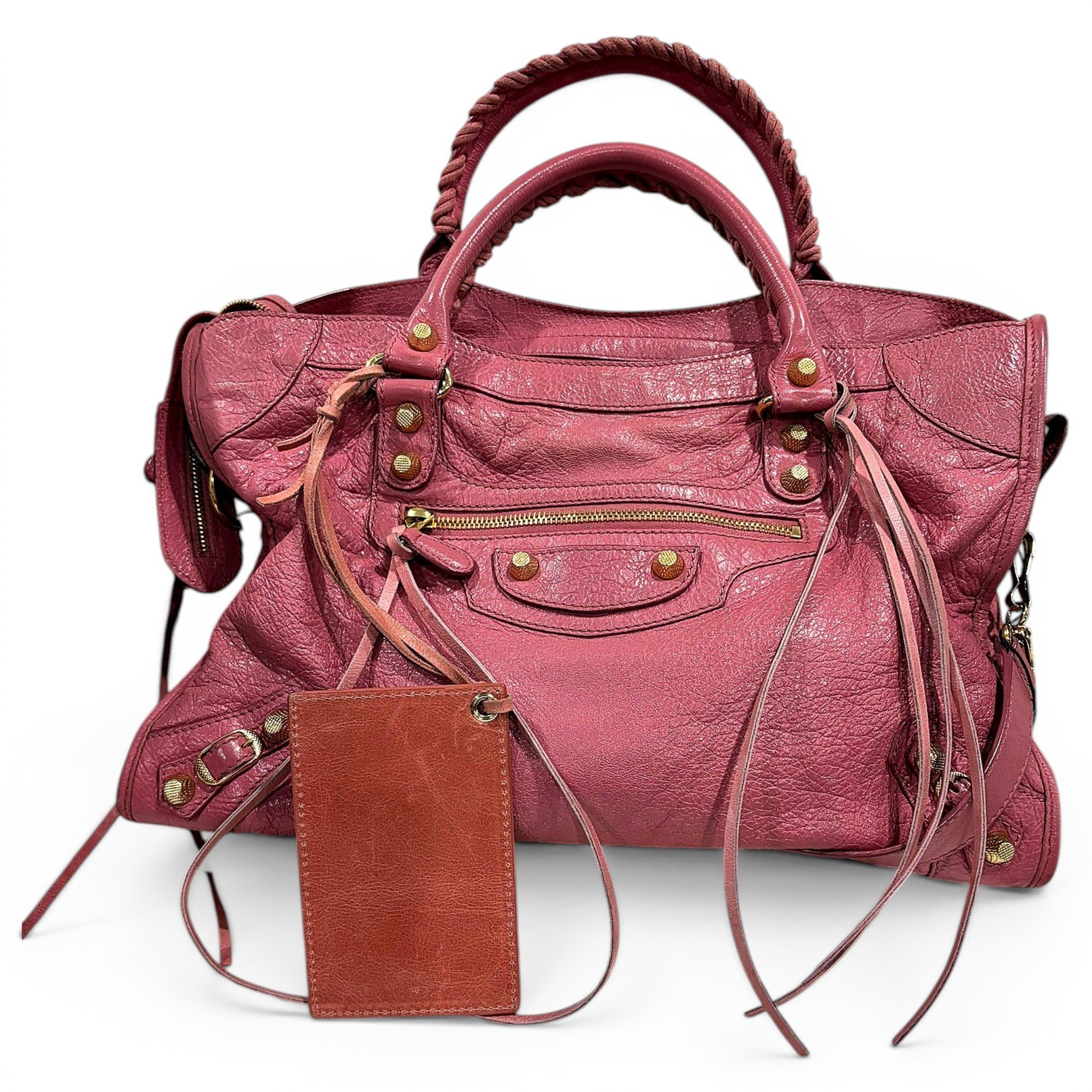 City leather handbag