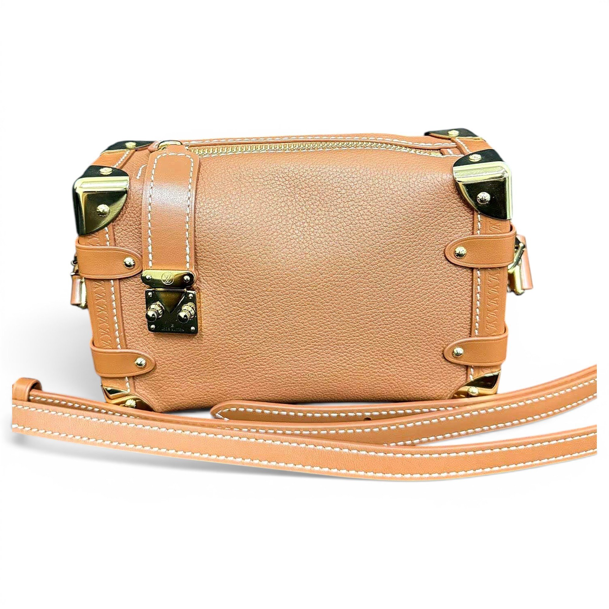 Side Trunk leather handbag