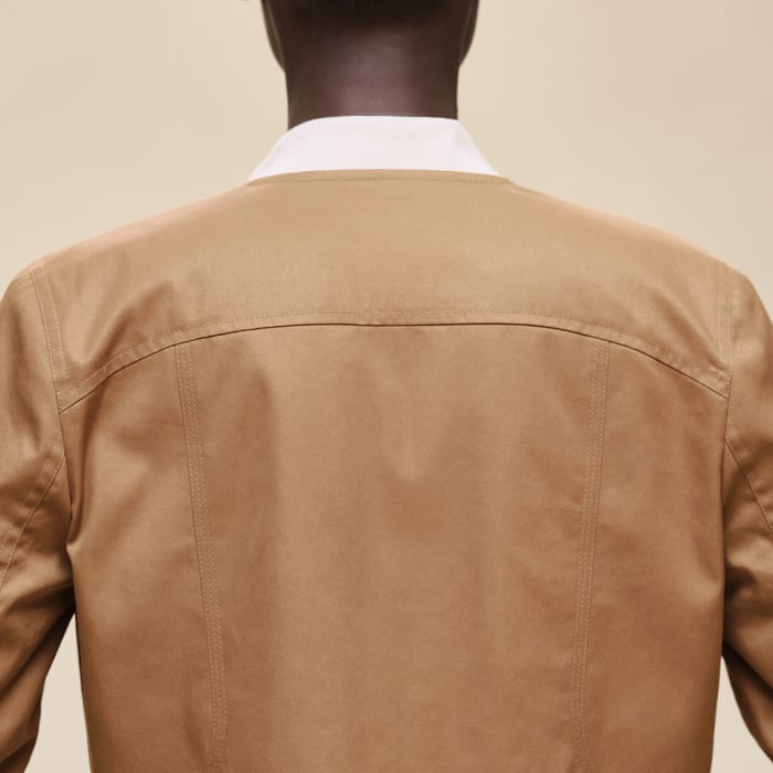 Brun Mahogany Blouson En Twill De Coton