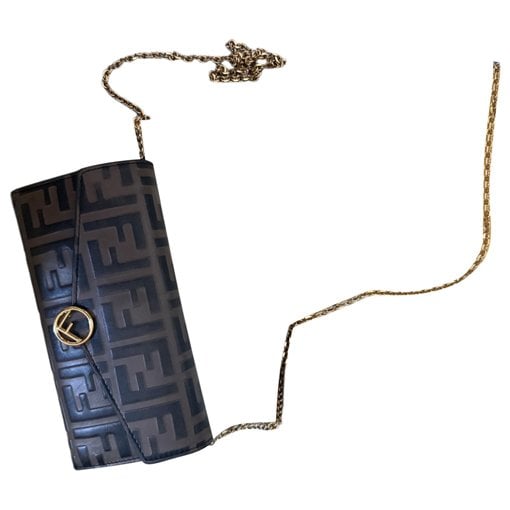 FF leather clutch bag