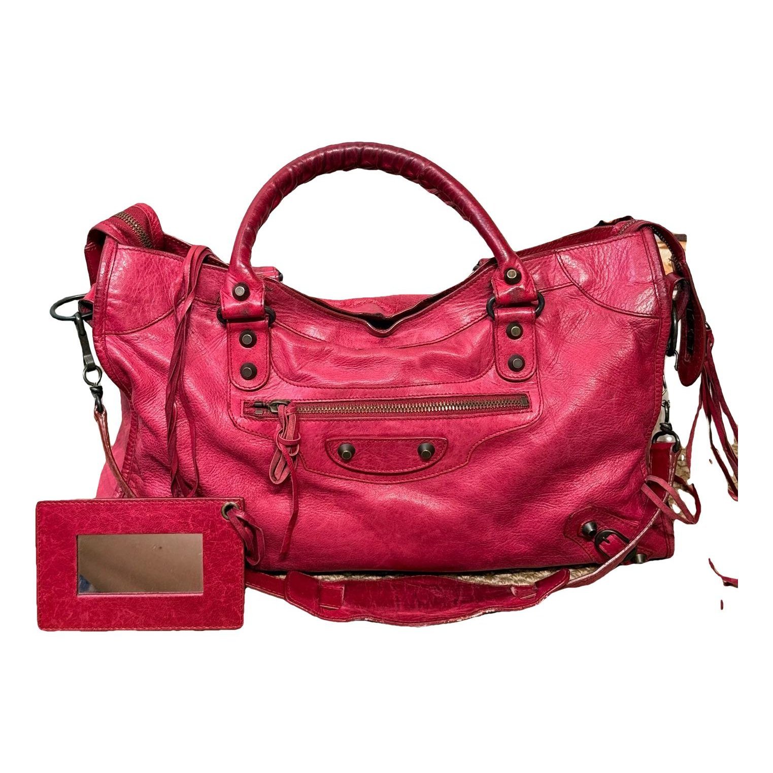 City leather handbag