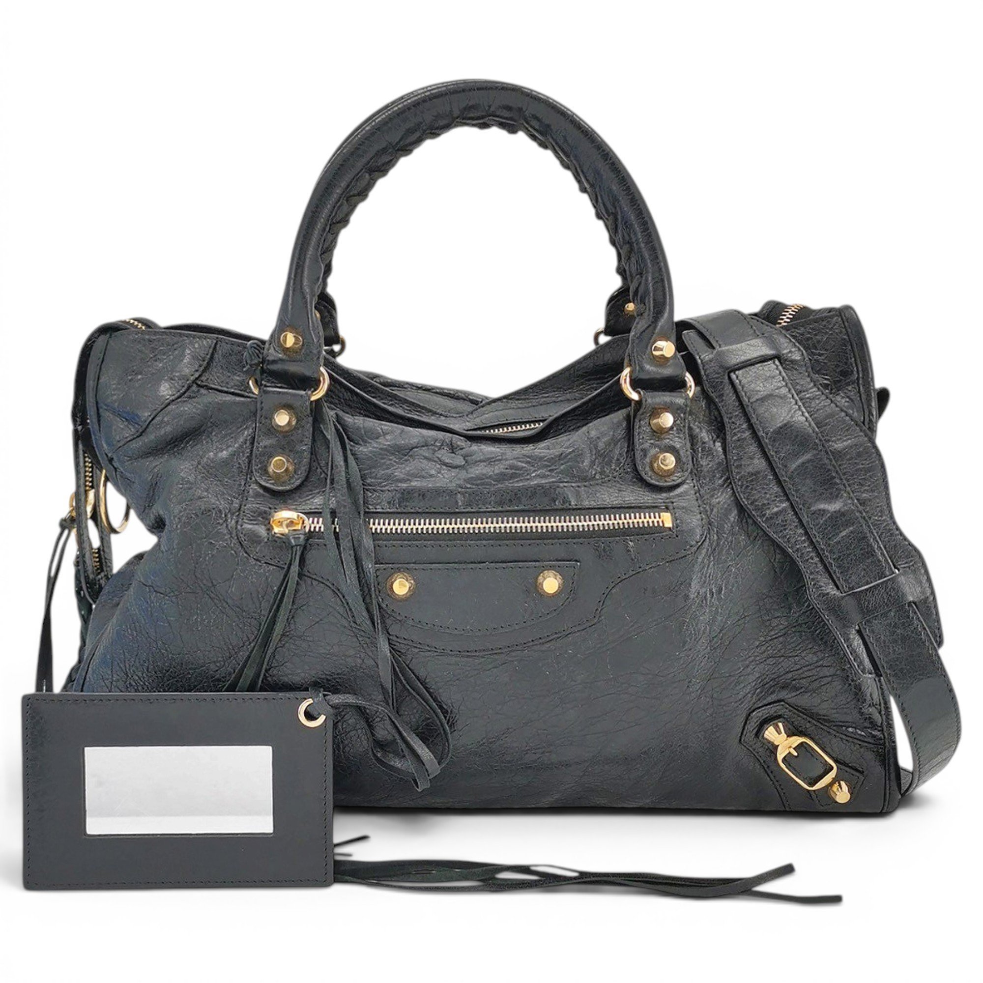 City leather handbag