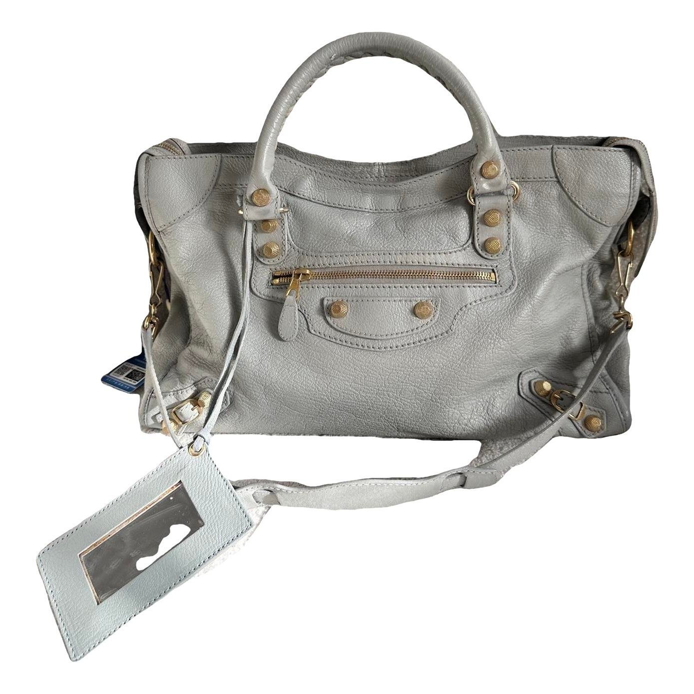 City leather handbag