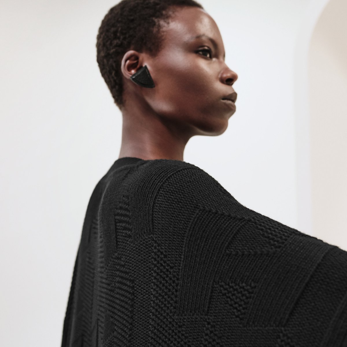 Noir "H" Rectangular Cape Poncho