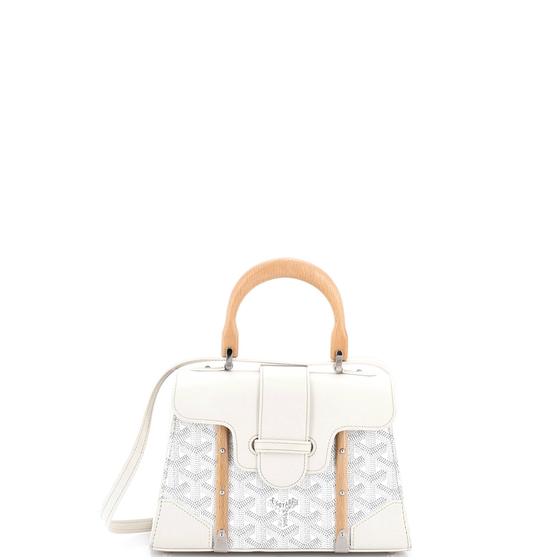 Goyard Structured Saigon Top Handle Bag Coated Canvas with Leather Mini