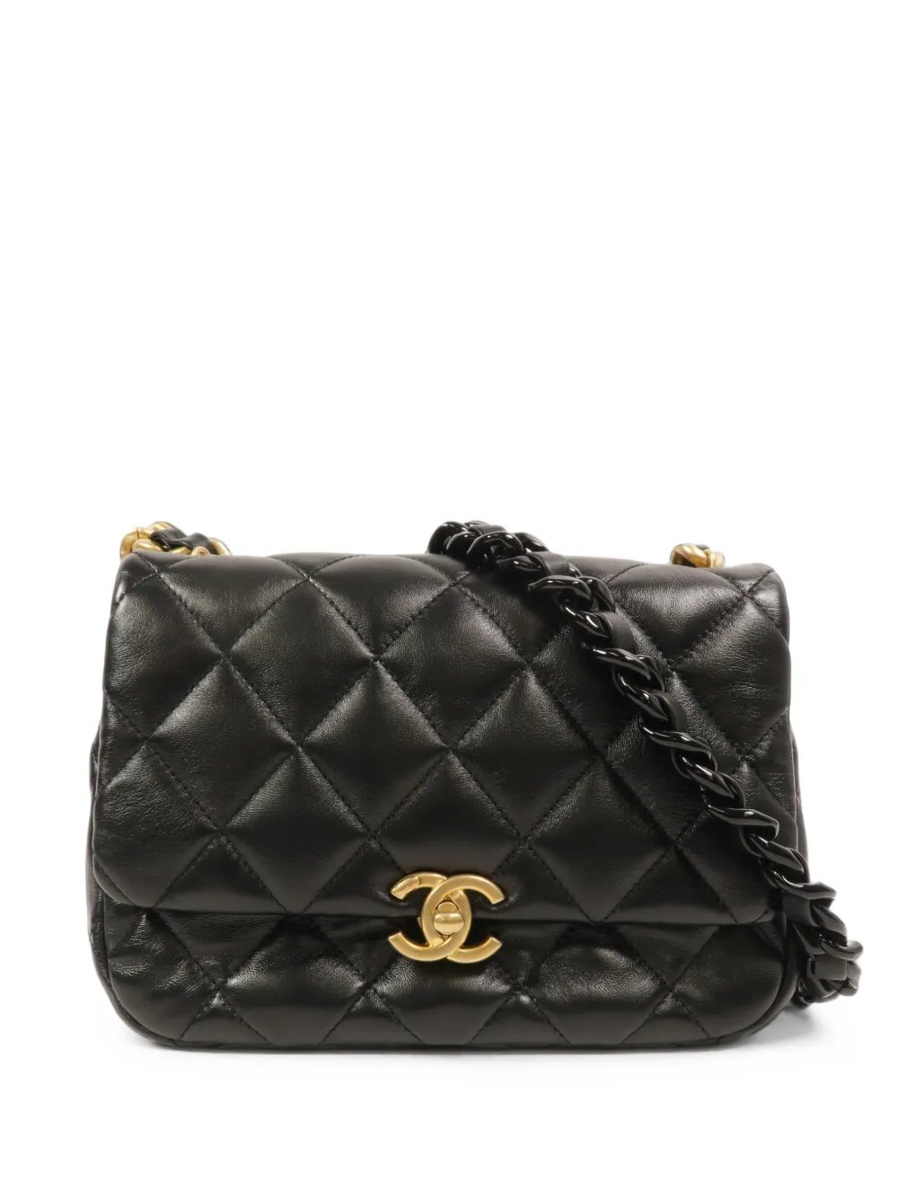 Quilted CC turn-lock shoulder bag