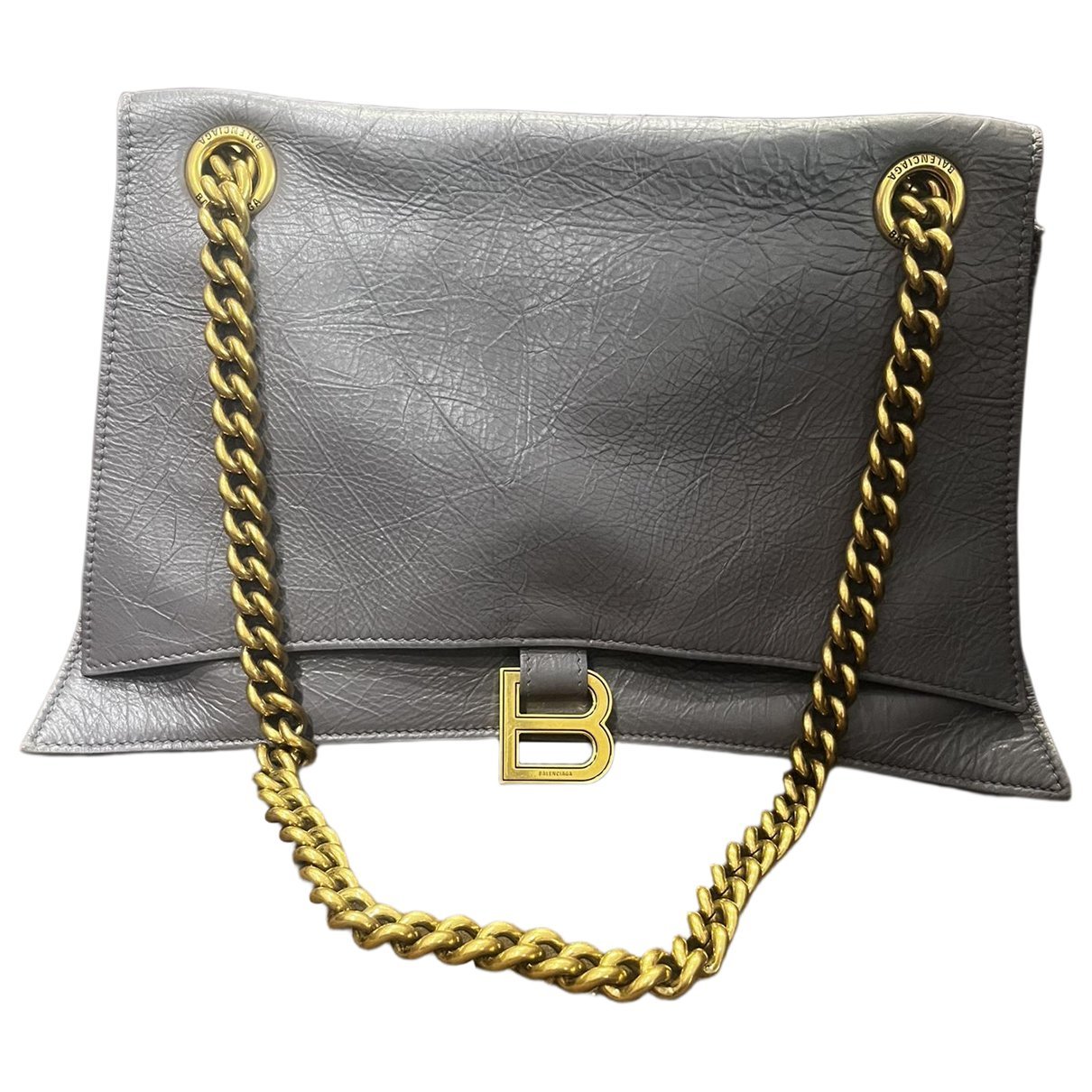 Crush leather handbag