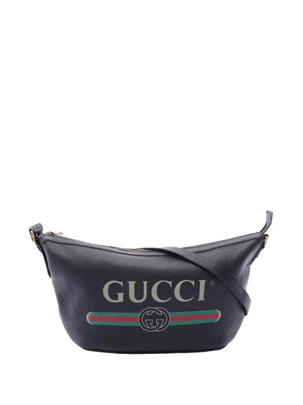 2016-2026 Grained Calfskin Logo Half Moon crossbody bag