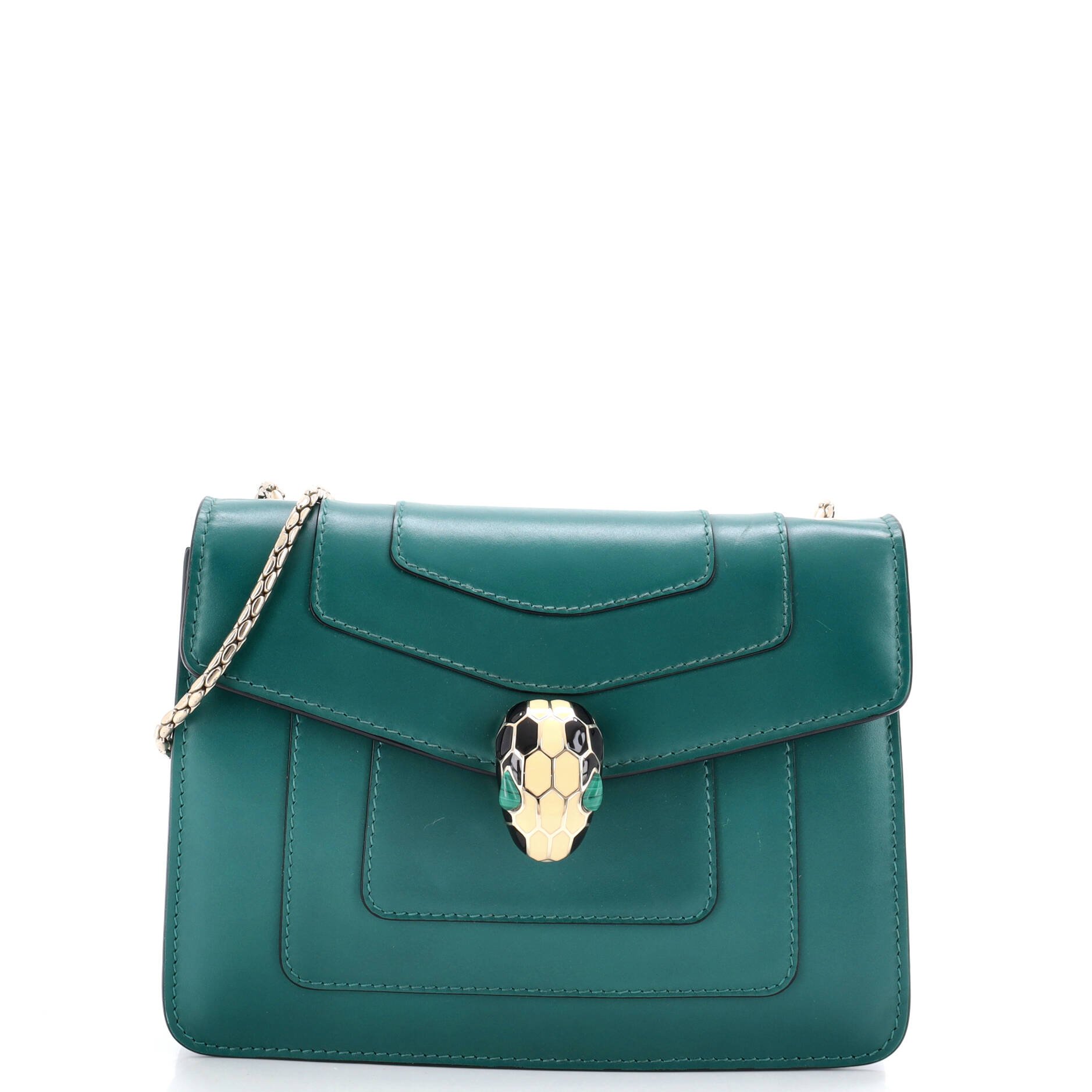 Serpenti Forever Square Shoulder Bag Leather Small