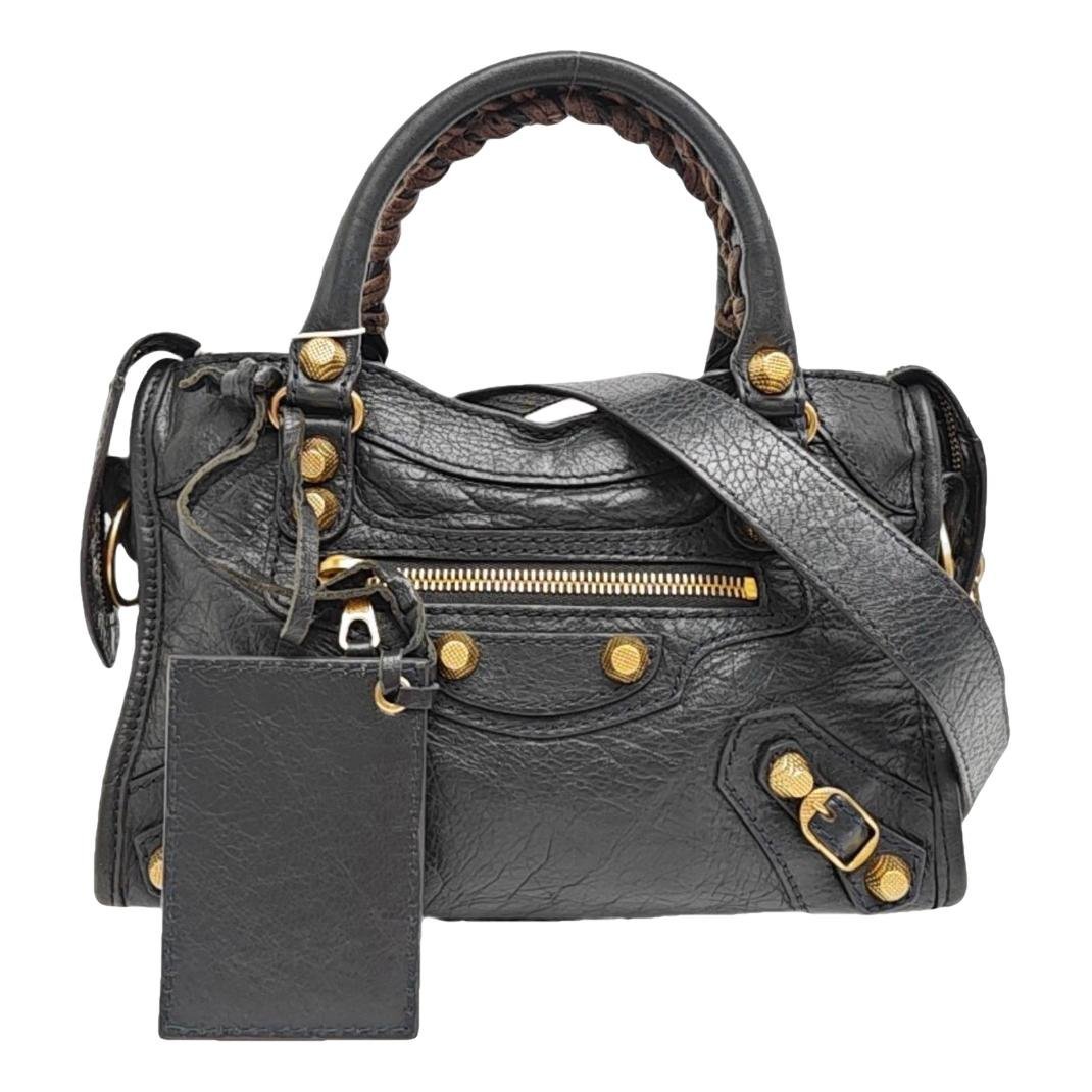 City leather handbag