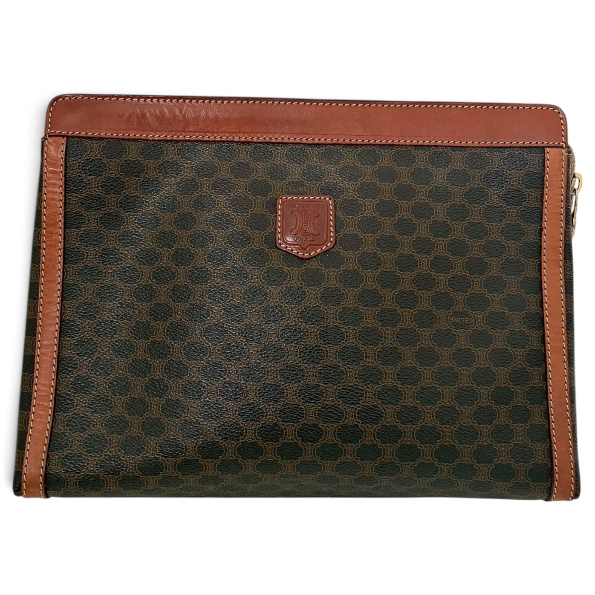 Triomphe Vintage leather clutch bag