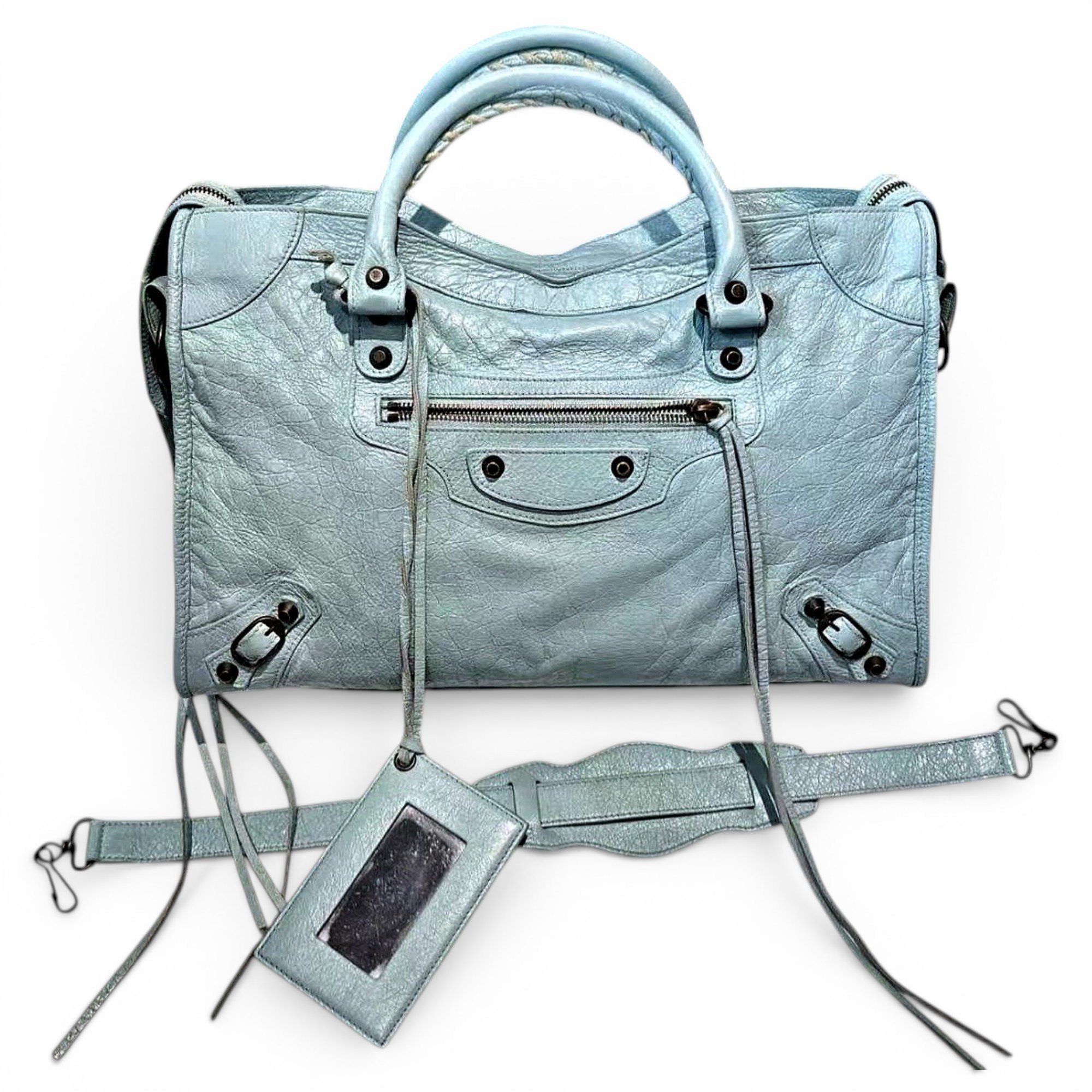 City leather handbag