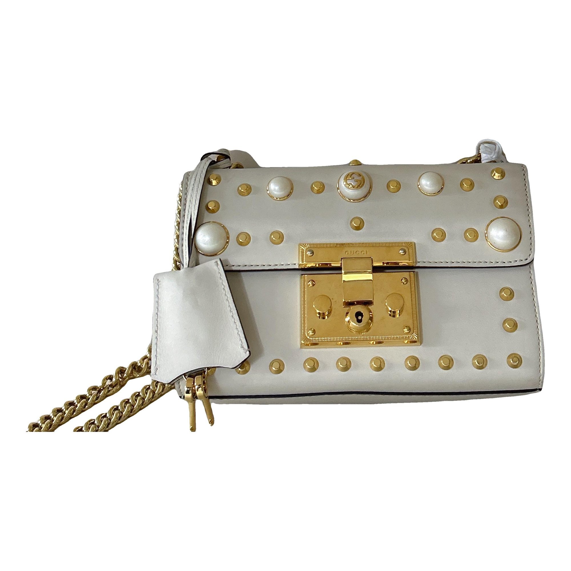 Padlock leather handbag