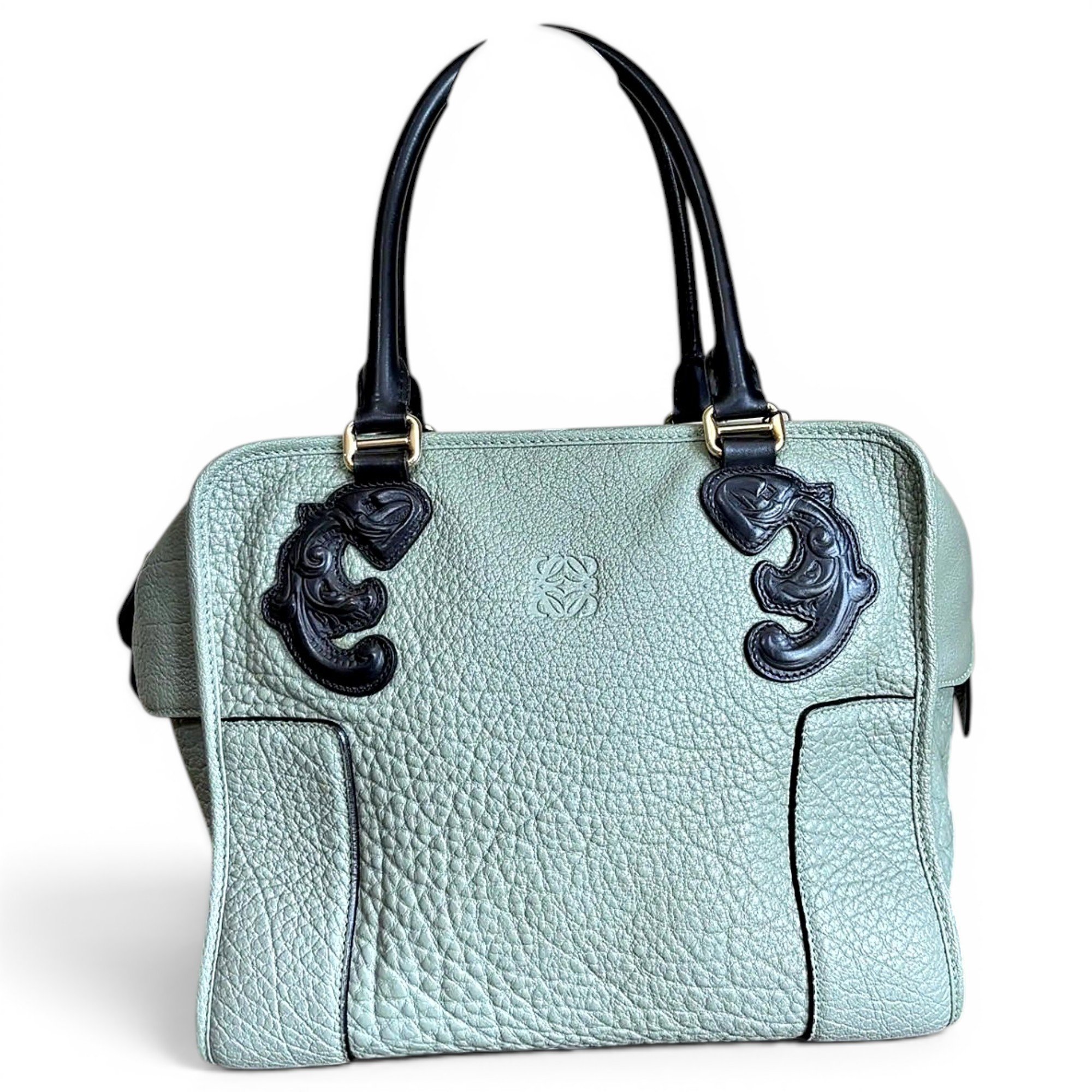 Postal leather handbag