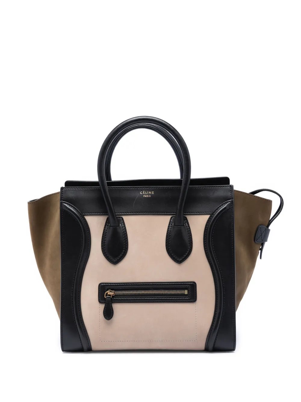 Celine 2012 Mini Tricolor Nubuck and Calfskin Luggage tote bag