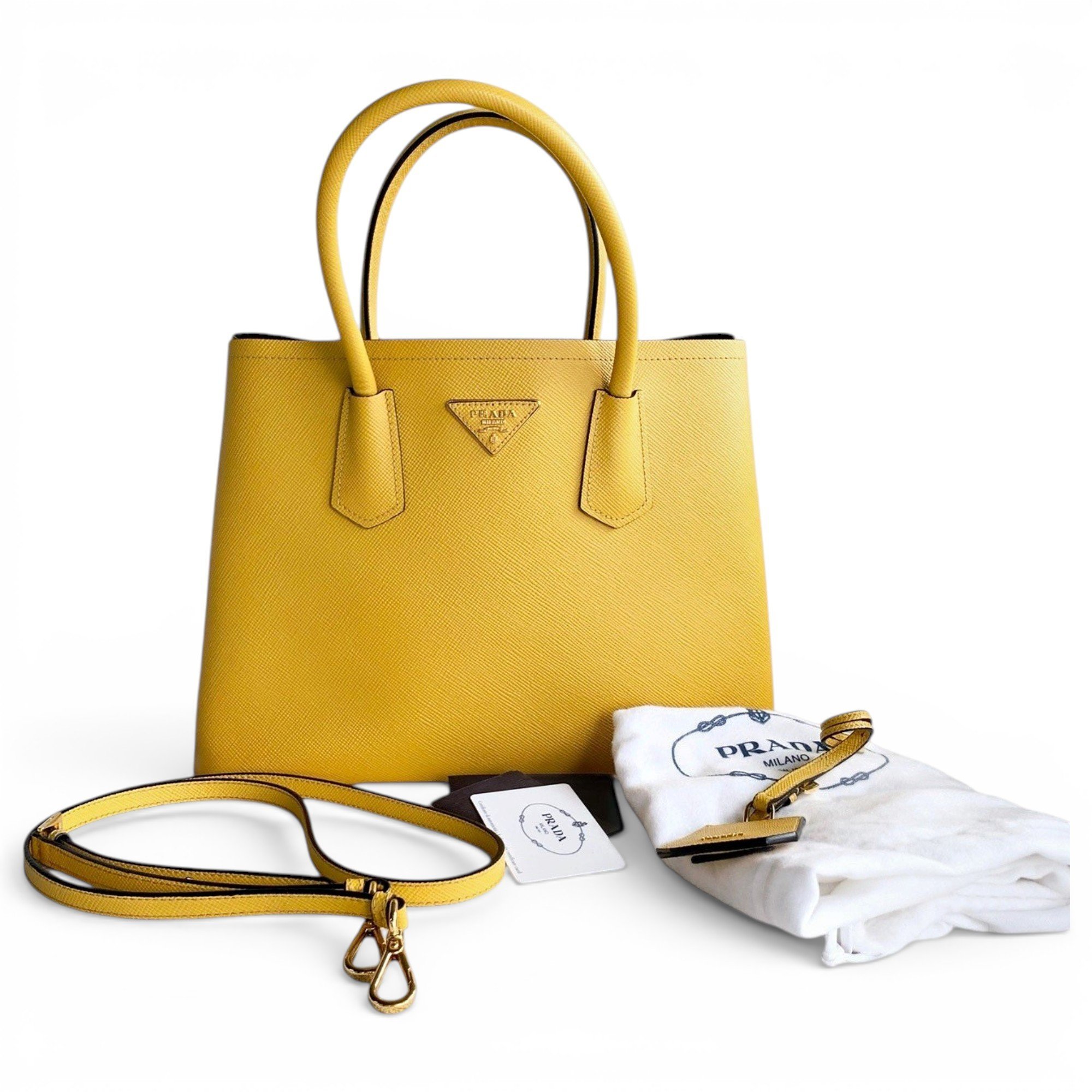 Double leather handbag