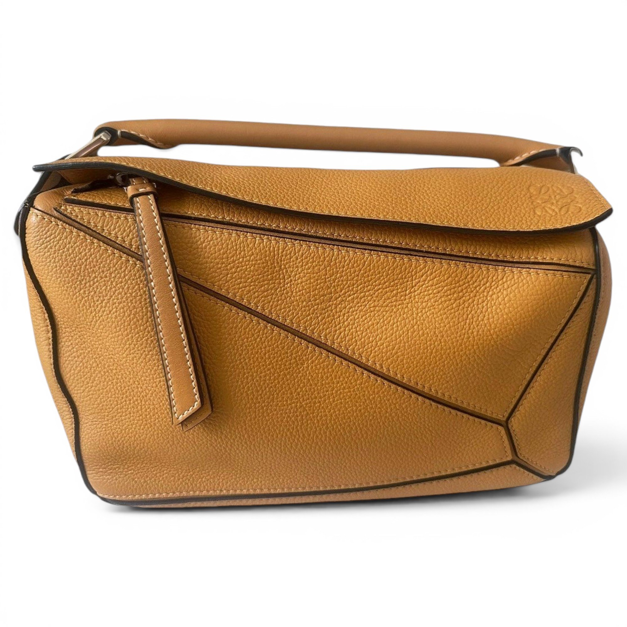 Puzzle leather handbag