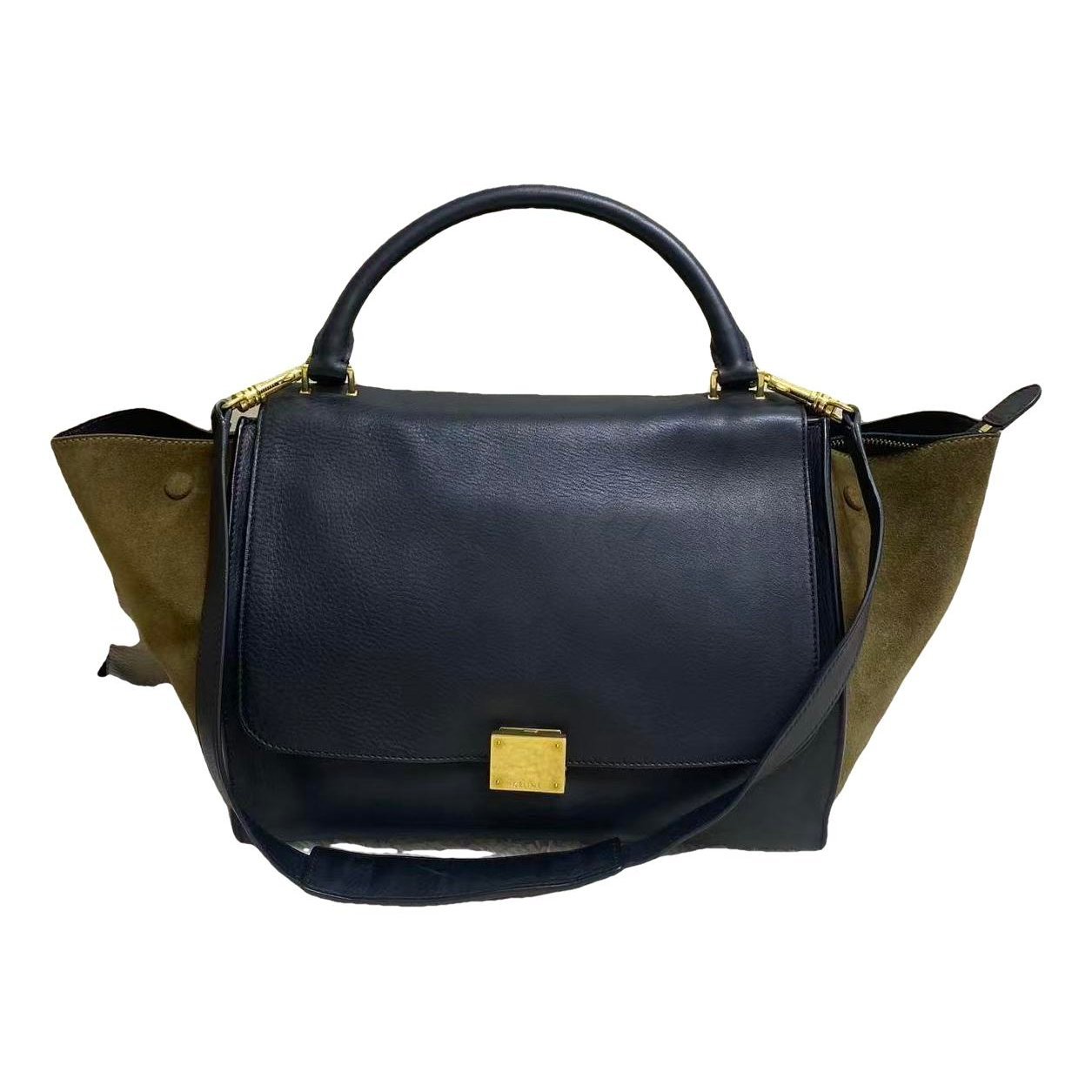 Trapèze leather handbag