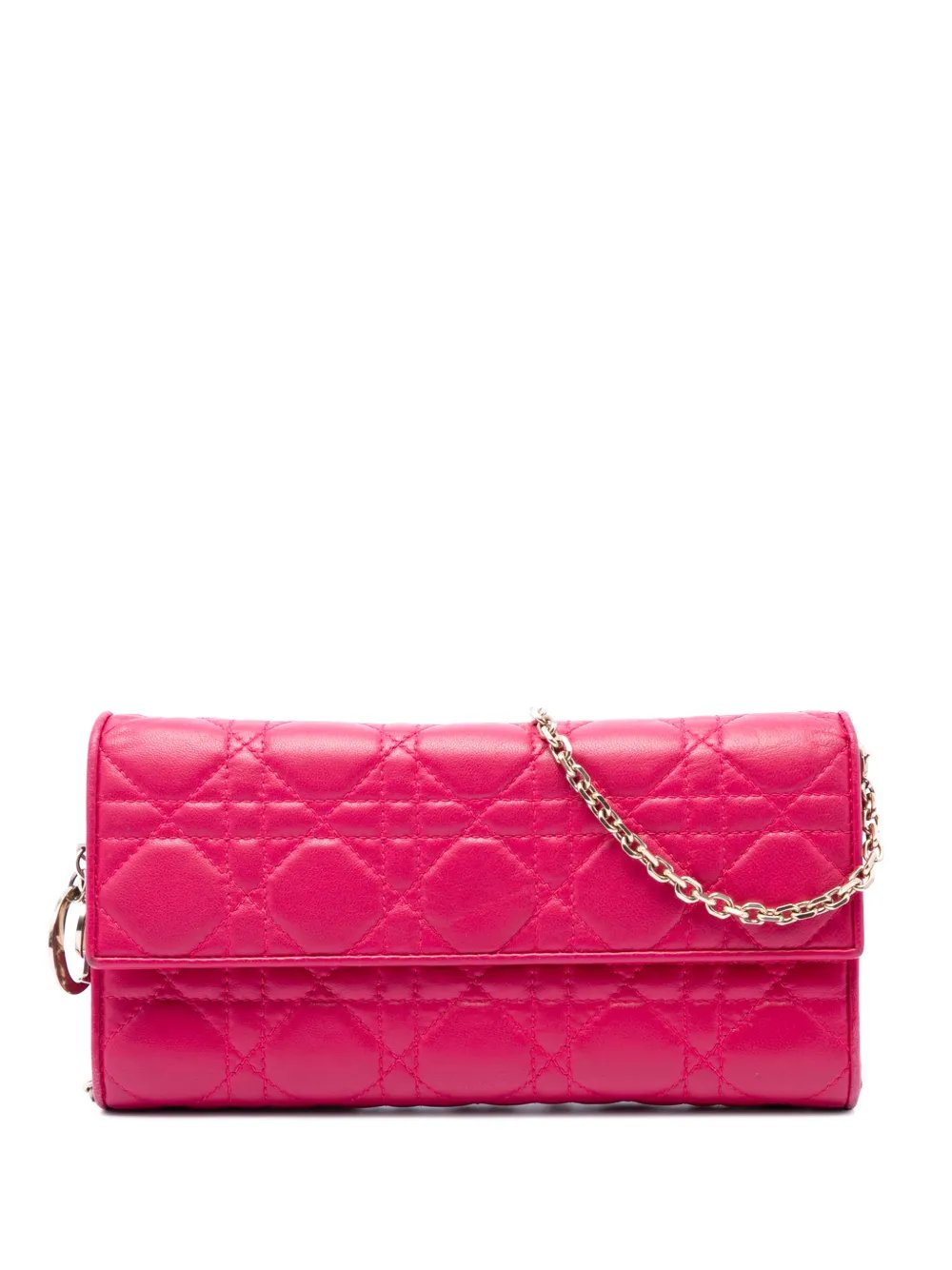 2014 Lambskin Cannage Lady Dior Wallet On Chain crossbody bag