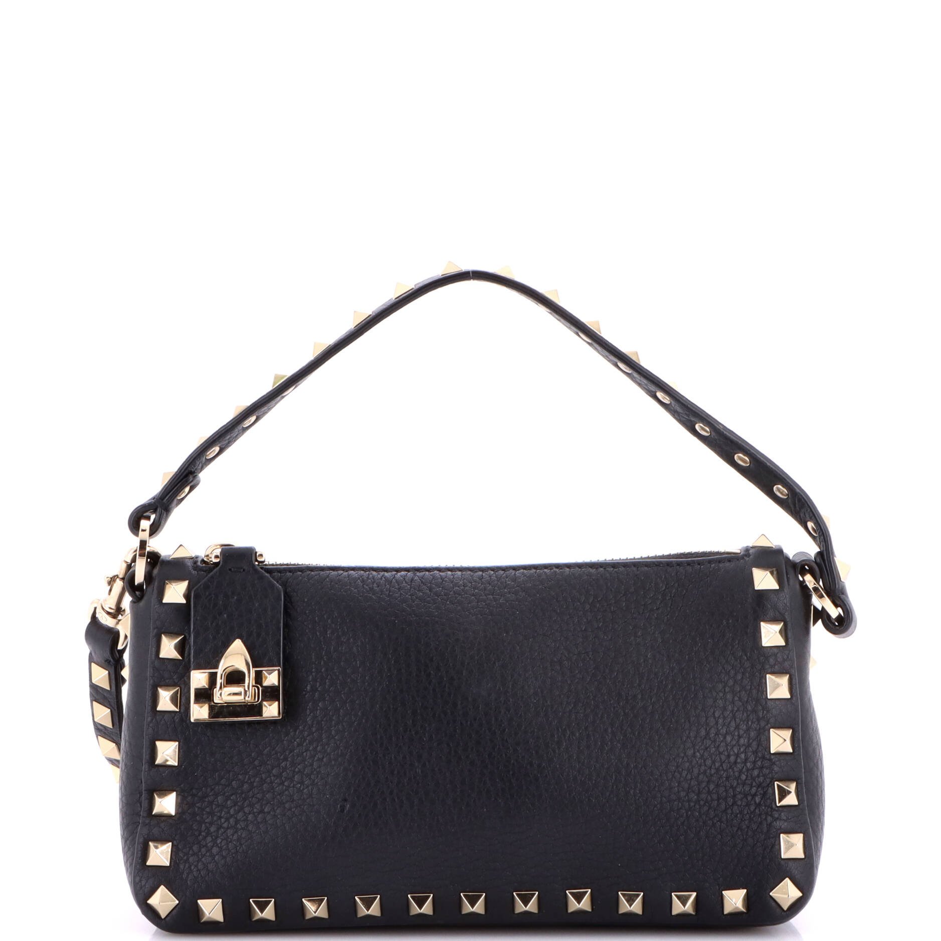 Valentino Garavani Rockstud Zip Pochette Shoulder Bag Leather Small