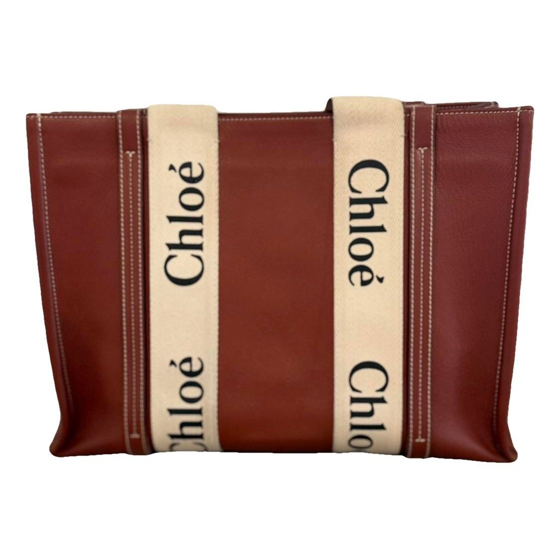 Woody leather tote