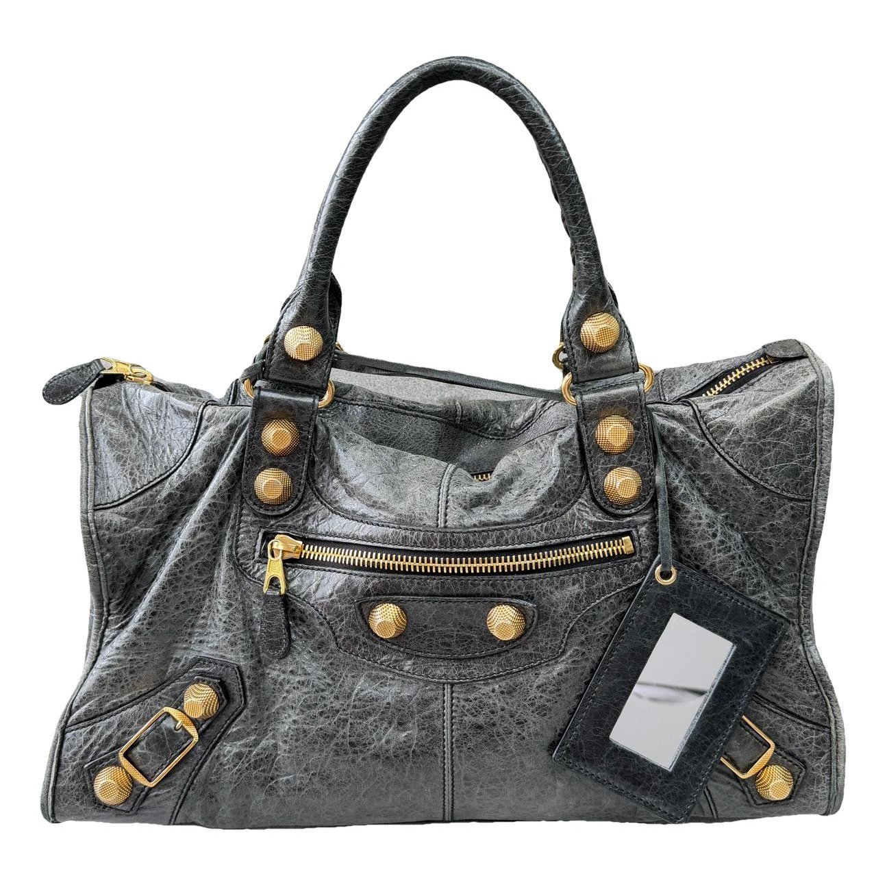Work leather handbag