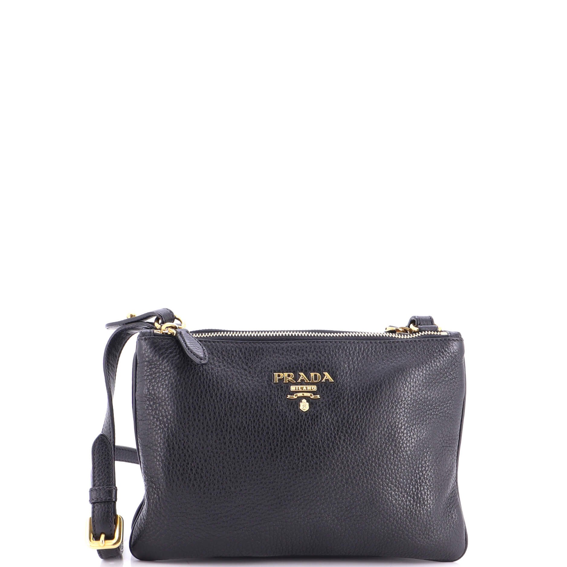 Double Zip Crossbody Bag Vitello Daino Small