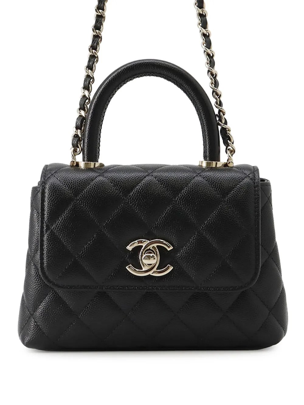 2021-2026 Extra Mini Quilted Caviar Coco Top Handle Bag satchel